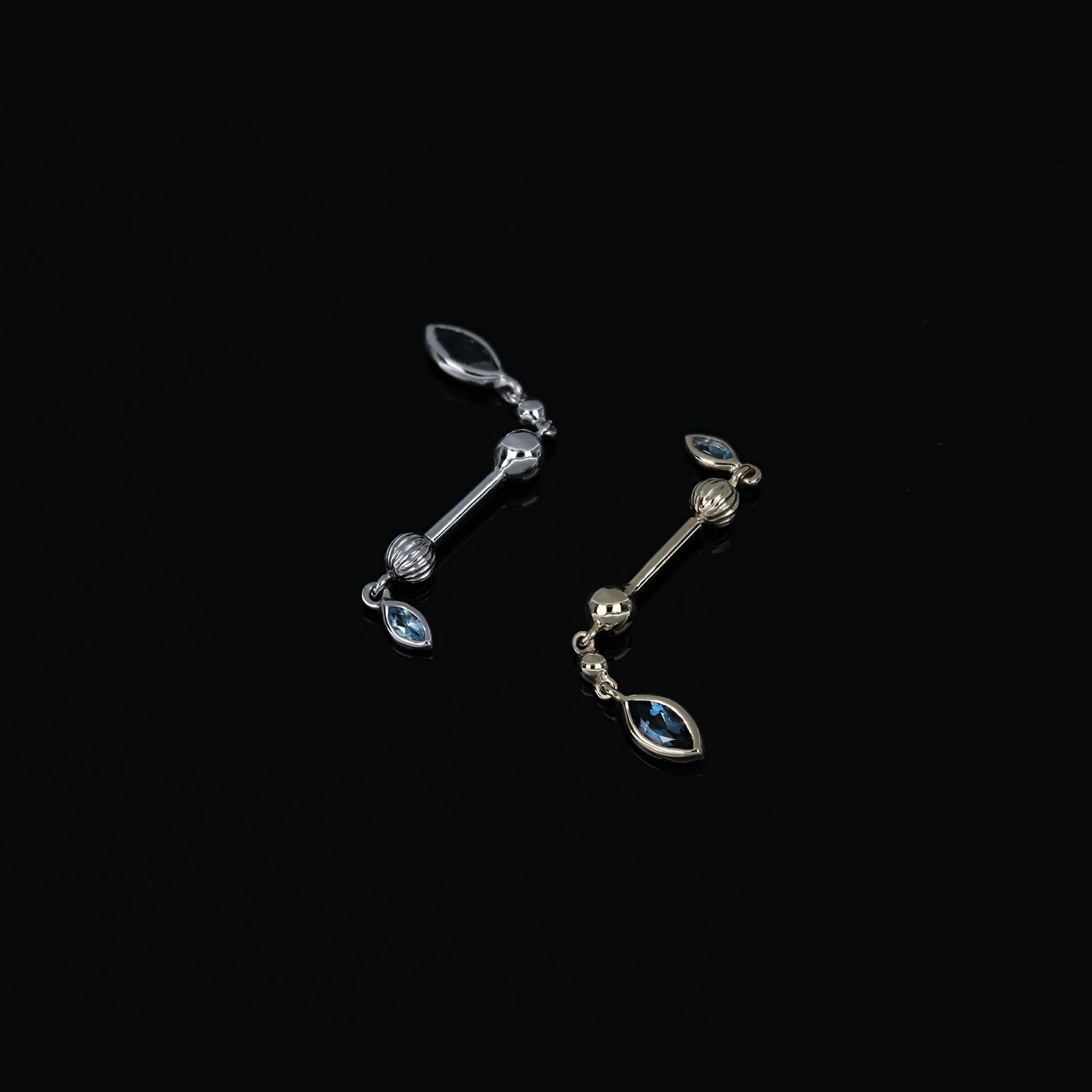 BEATTI Internal Thread BTPRG068 • 14K Solid Gold Double Barbell Internally Threaded BTPRG068 • 14K Solid Gold Double Barbell Internally Threaded