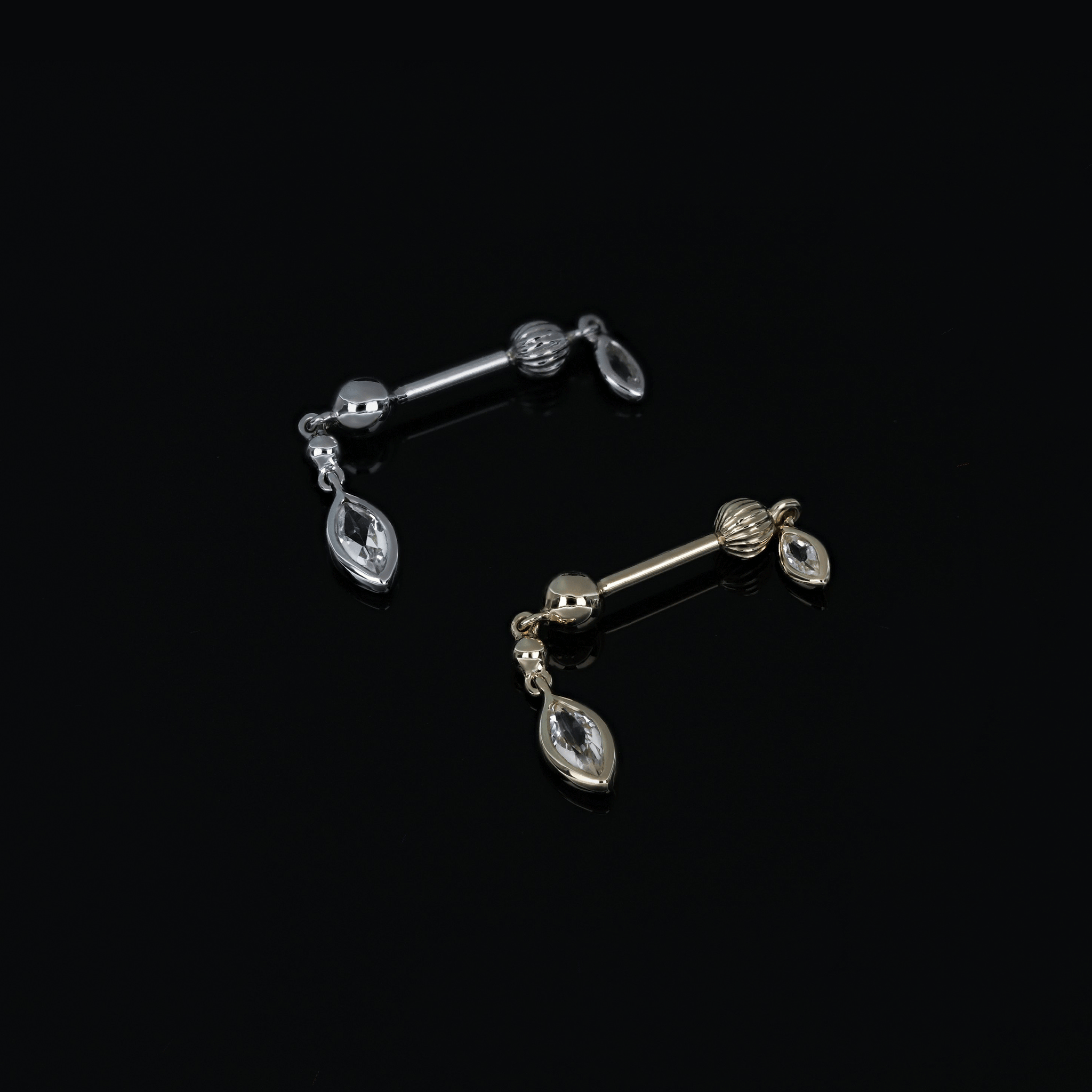 BEATTI Internal Thread BTPRG068 • 14K Solid Gold Double Barbell Internally Threaded BTPRG068 • 14K Solid Gold Double Barbell Internally Threaded