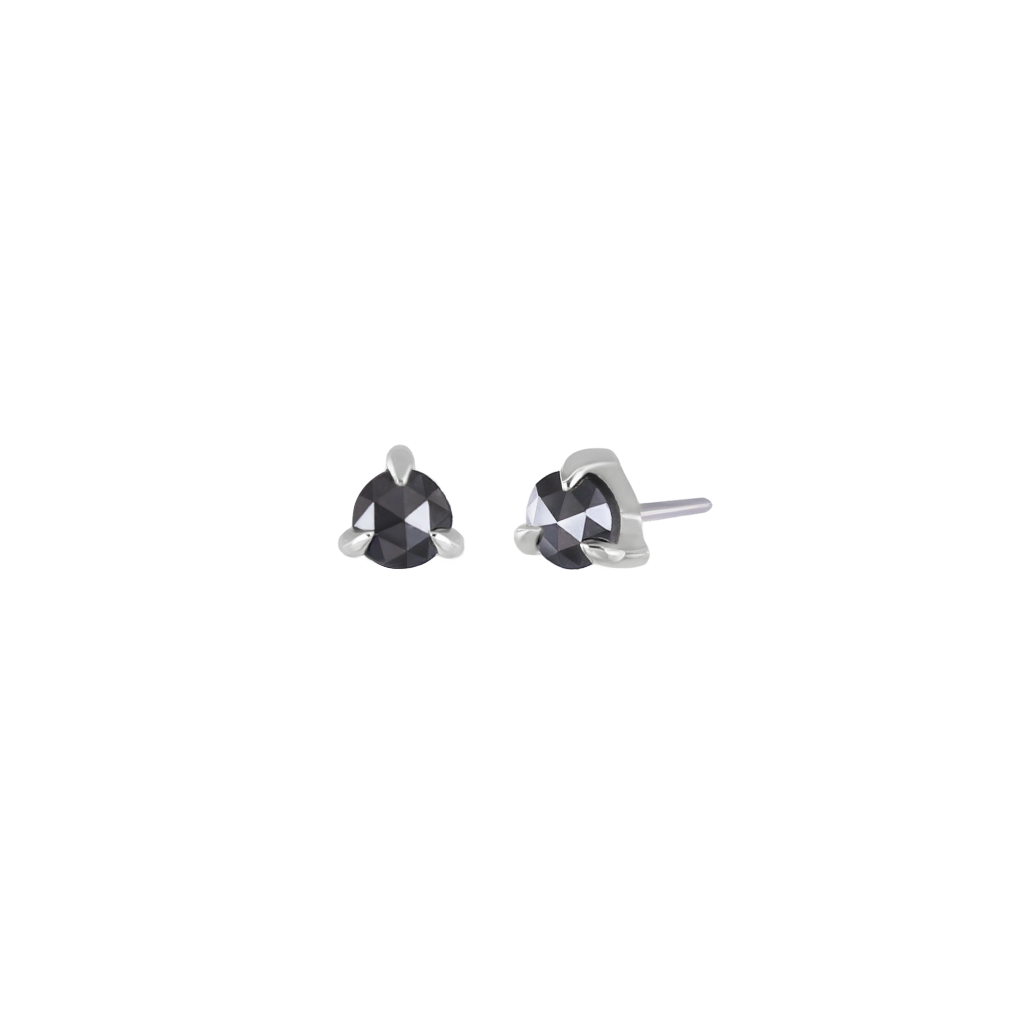 2mm Rose Cut Diamond 3-Prong Flat Back Stud