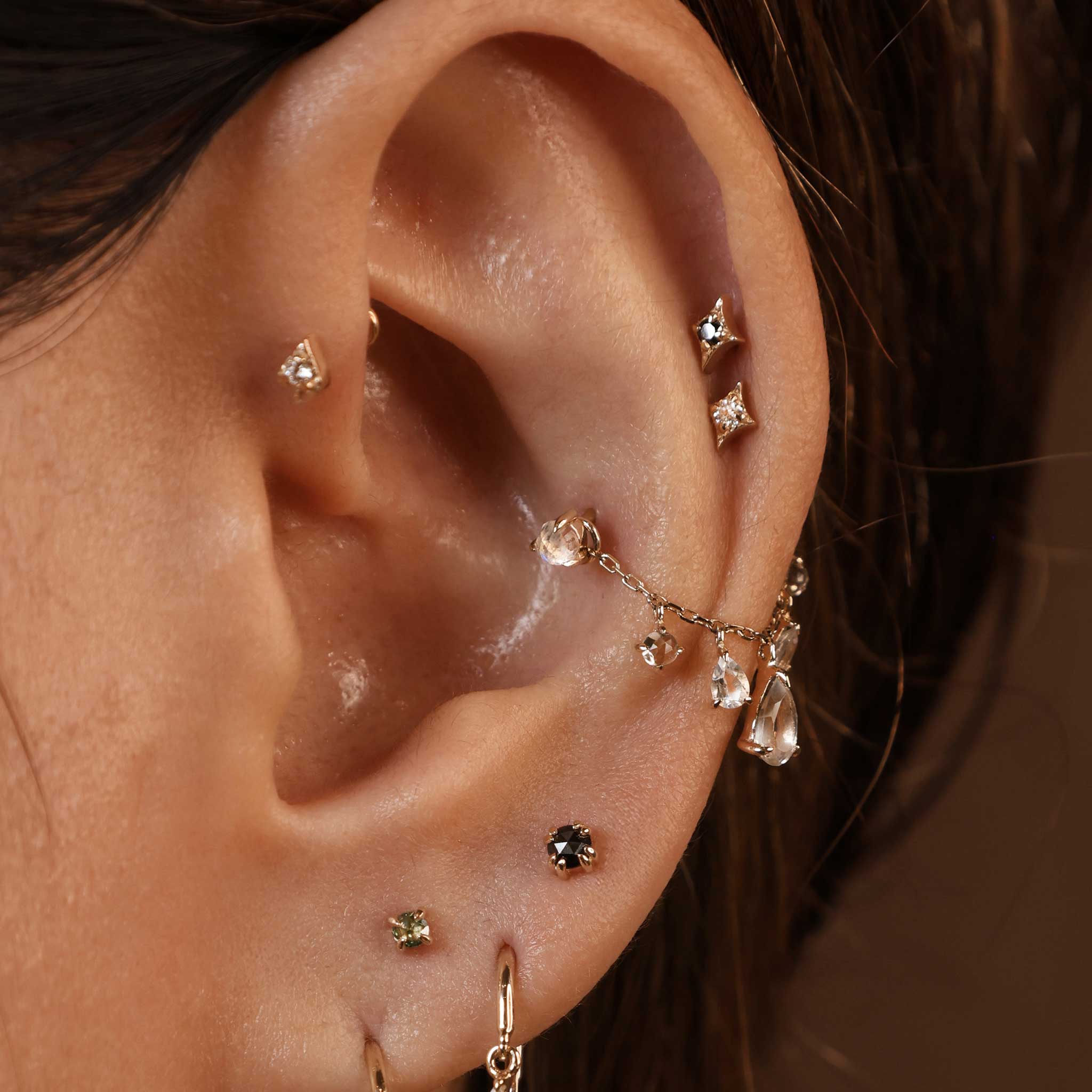 BEATTI Threadless Ends BTPRG070 • 14K Gold Gemstone Threadless End BTPRG070 • 14K Gold Gemstone Threadless End