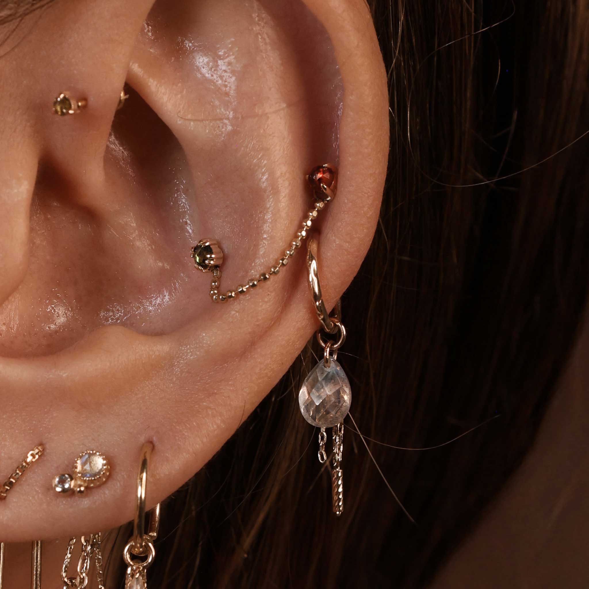 BEATTI Threadless Ends BTPRG070 • 14K Gold Gemstone Threadless End BTPRG070 • 14K Gold Gemstone Threadless End