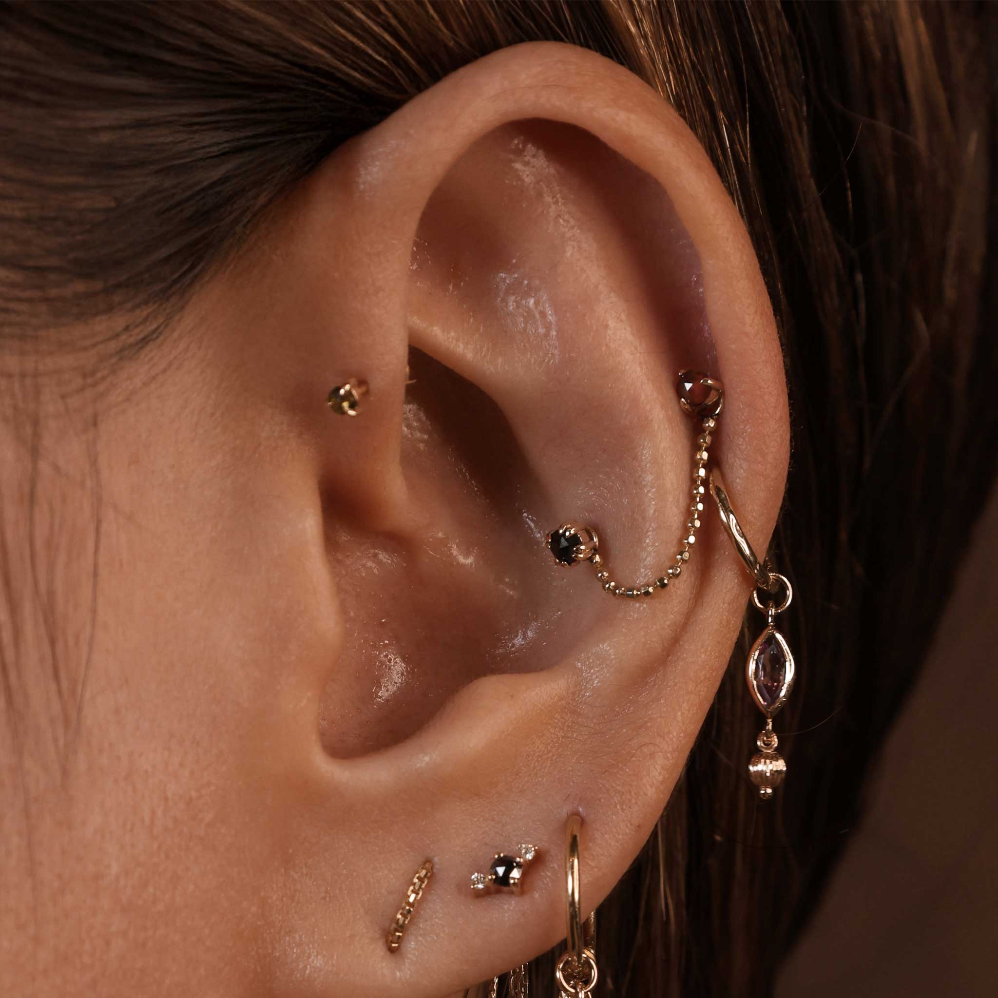 BEATTI Threadless Ends BTPRG070 • 14K Gold Gemstone Threadless End BTPRG070 • 14K Gold Gemstone Threadless End