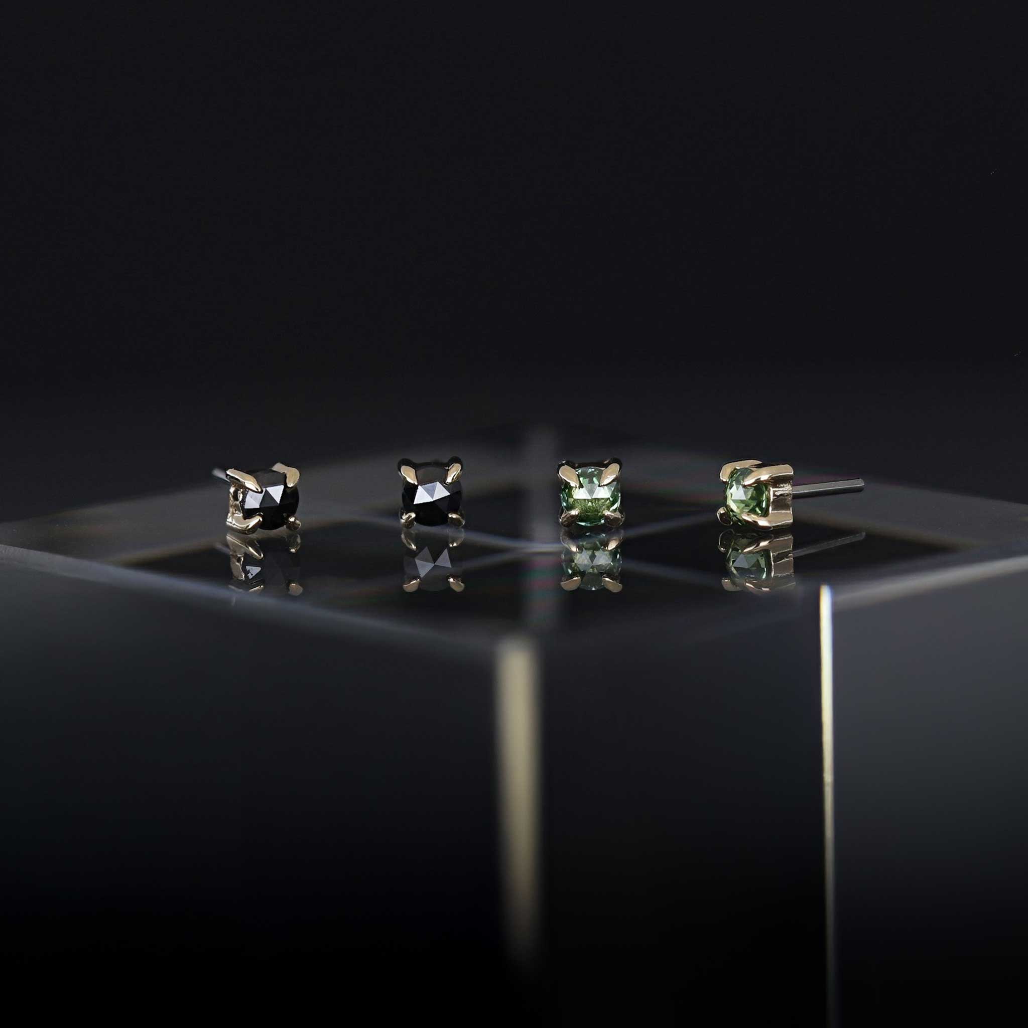 BEATTI Threadless Ends BTPRG071 • 14K Gold Diamond Threadless End BTPRG071 • 14K Gold Diamond Threadless End