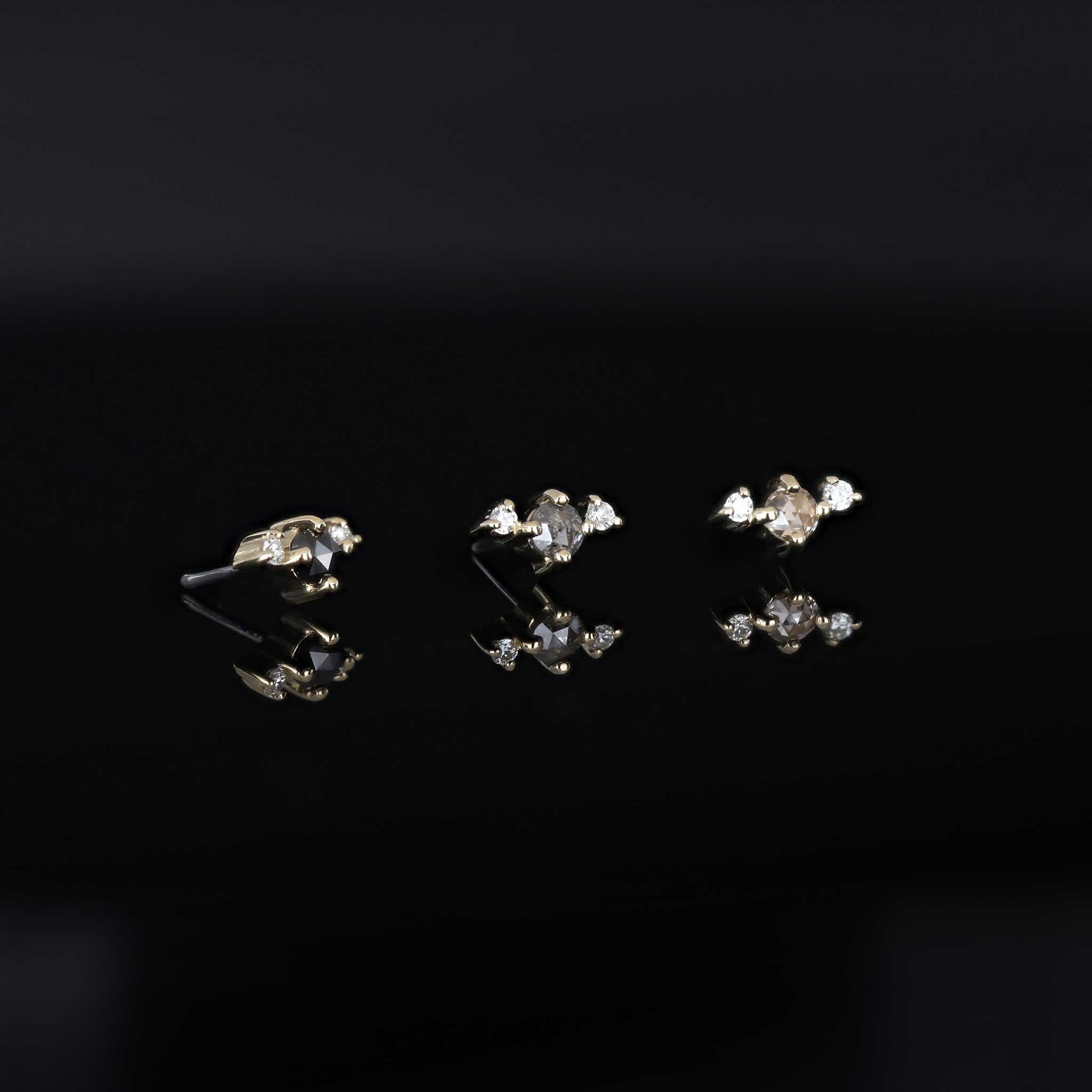 BEATTI Threadless Ends BTPRG073 • 14K Gold Diamond Threadless End BTPRG073 • 14K Gold Diamond Threadless End