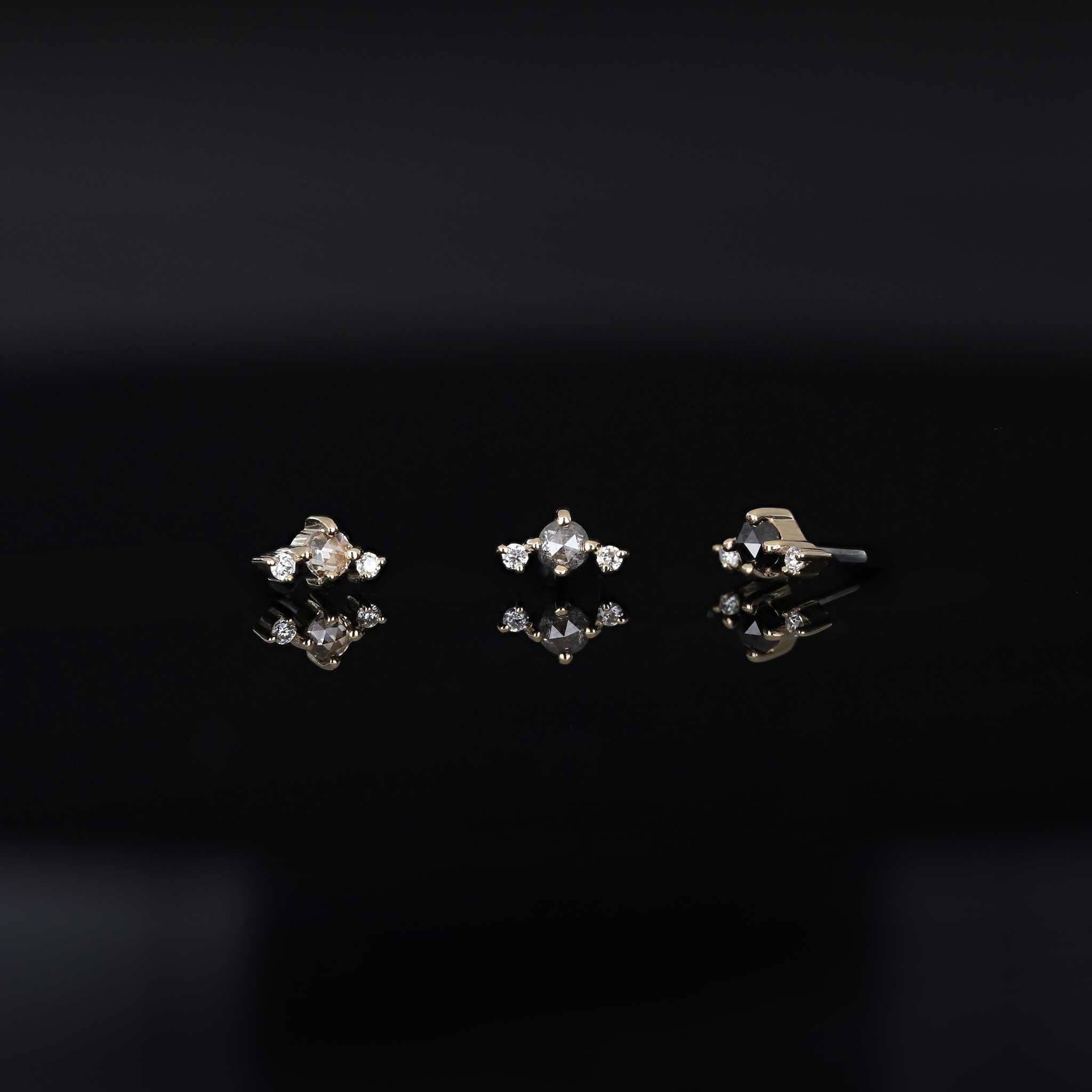 BEATTI Threadless Ends BTPRG073 • 14K Gold Diamond Threadless End BTPRG073 • 14K Gold Diamond Threadless End