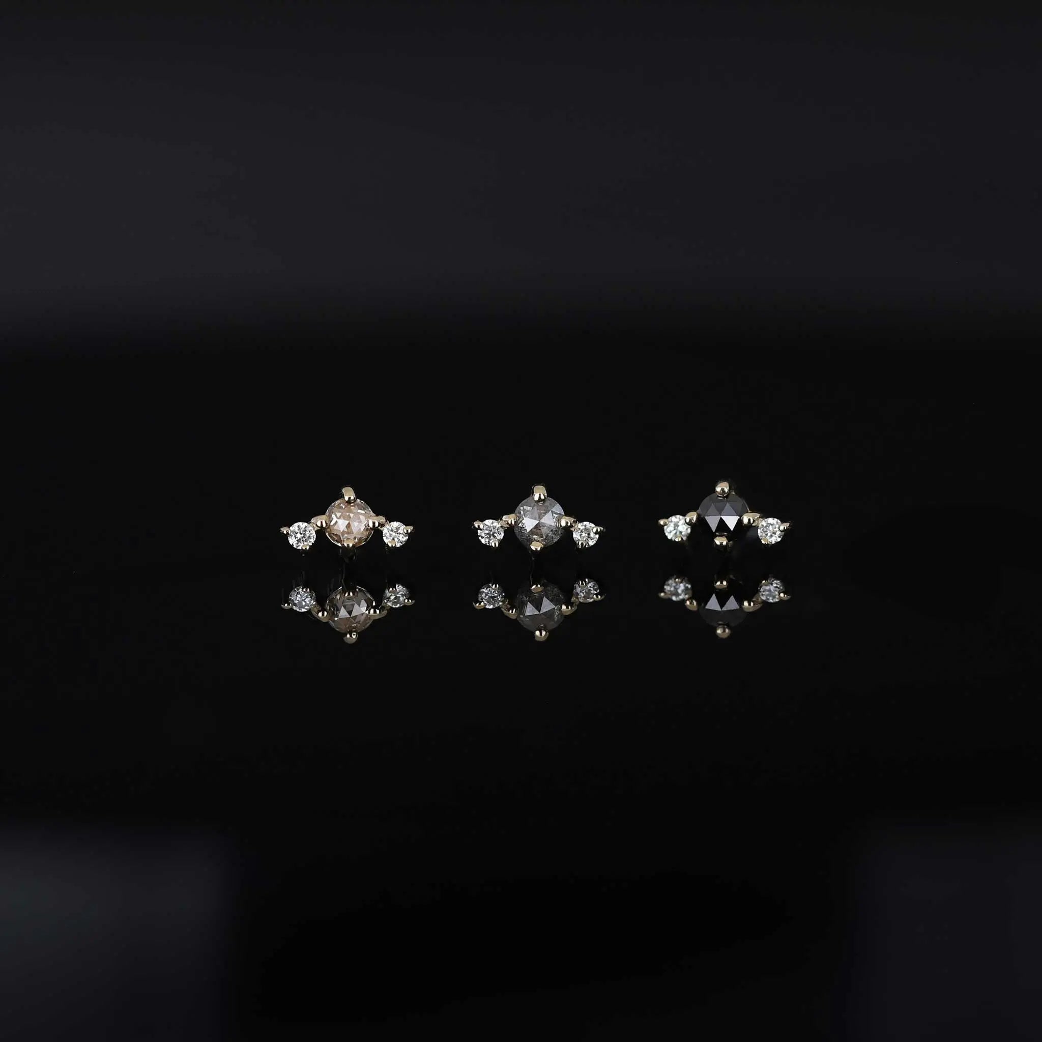 BEATTI Threadless Ends BTPRG073 • 14K Gold Diamond Threadless End BTPRG073 • 14K Gold Diamond Threadless End