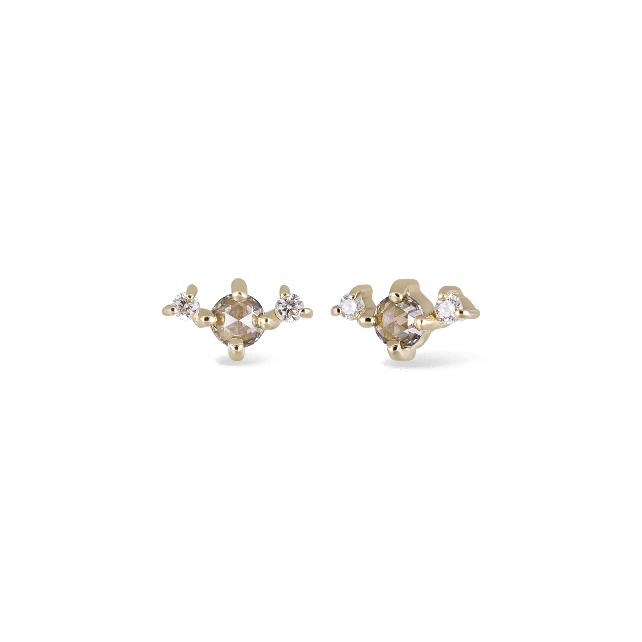 BEATTI Threadless Ends Gold / Brown Diamond BTPRG073 • 14K Gold Gemstone Threadless End BTPRG073 BTPRG073 • 14K Gold Gemstone Threadless End