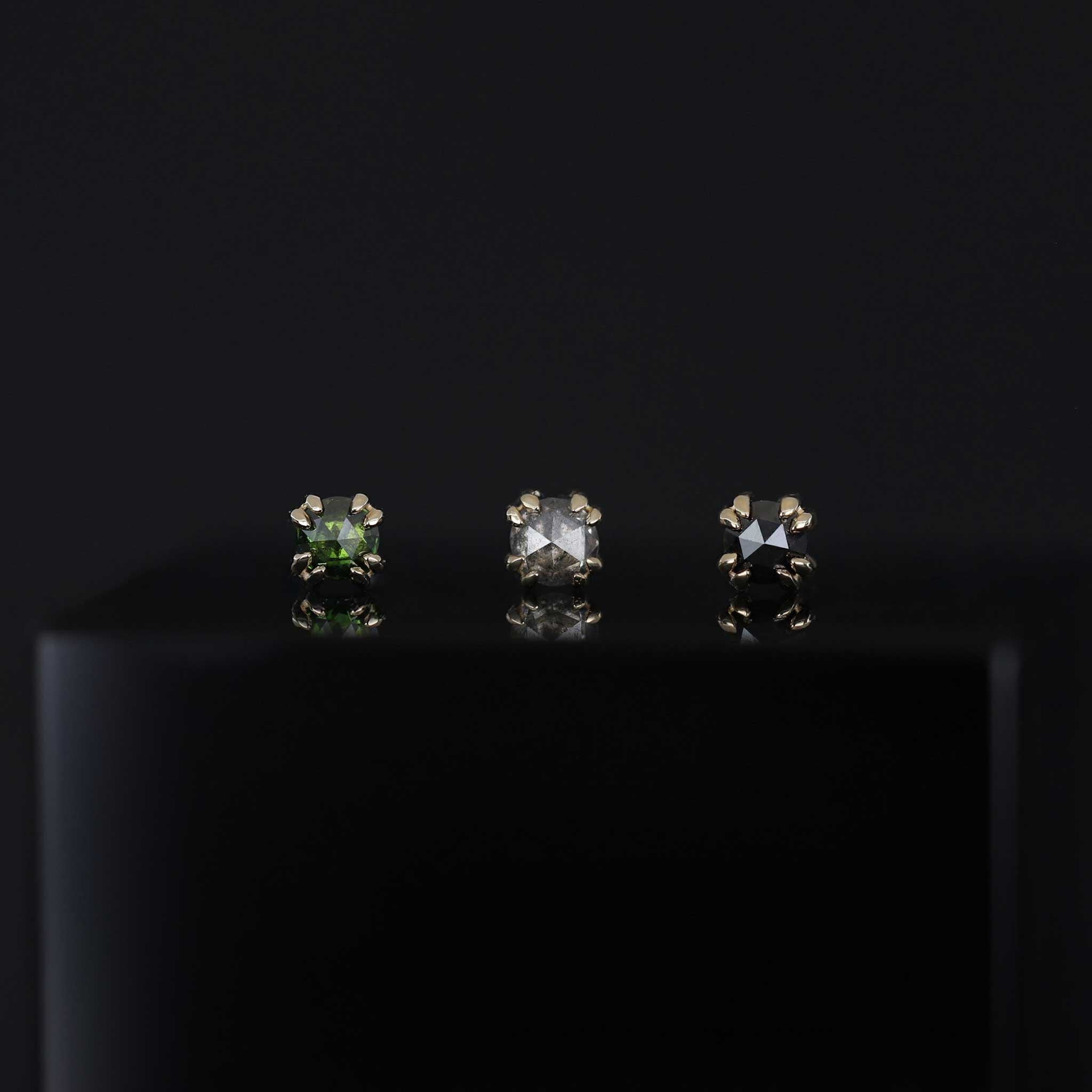 BEATTI Threadless Ends BTPRG074 • 14K Gold Diamond Threadless End BTPRG074 • 14K Gold Diamond Threadless End