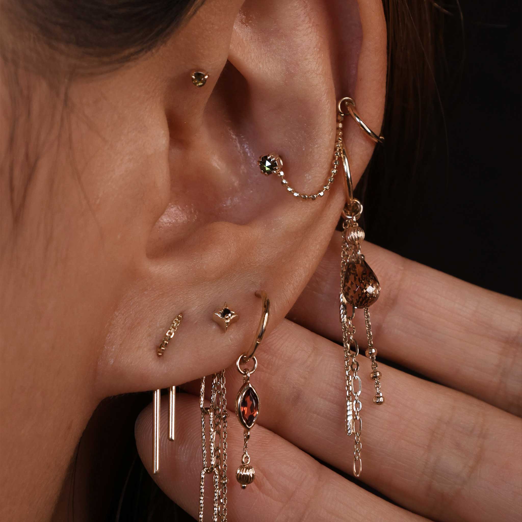 BEATTI Threadless Ends Kai • 2.5mm Rose Cut Diamond Threadless End Kai • 2.5mm Rose Cut Diamond Threadless End