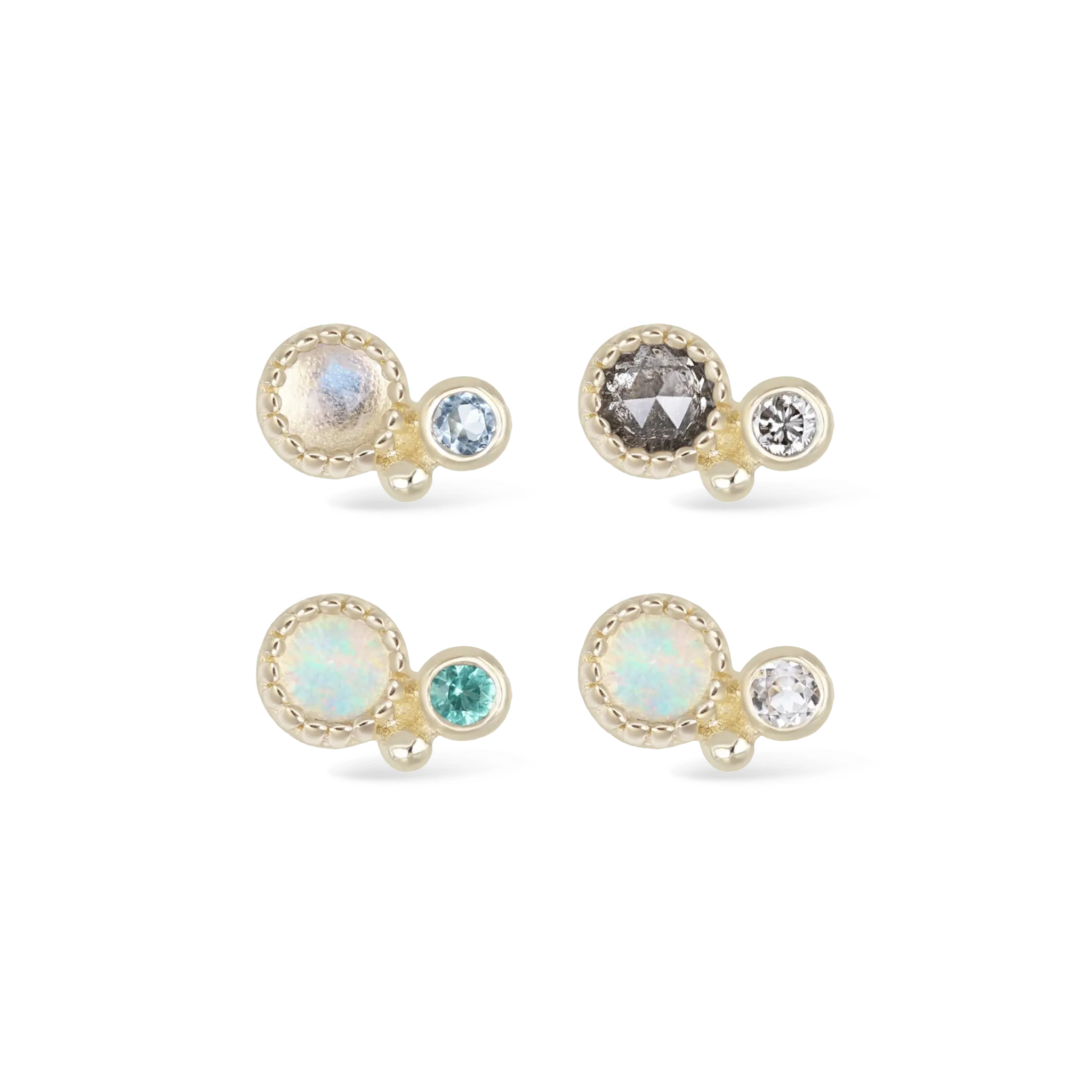 BEATTI Threadless Ends Twinette • 14K Gold Gemstone Threadless End Twinette • 14K Gold Gemstone Threadless End