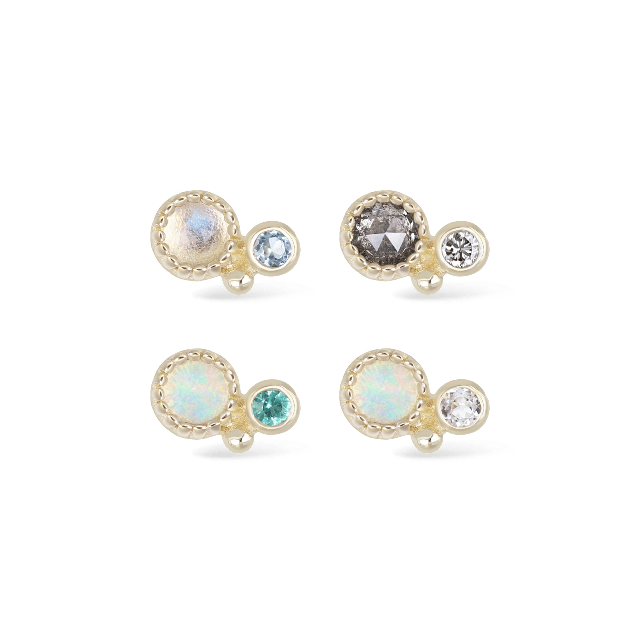 BEATTI Threadless Ends Twinette • 14K Gold Gemstone Threadless End Twinette • 14K Gold Gemstone Threadless End