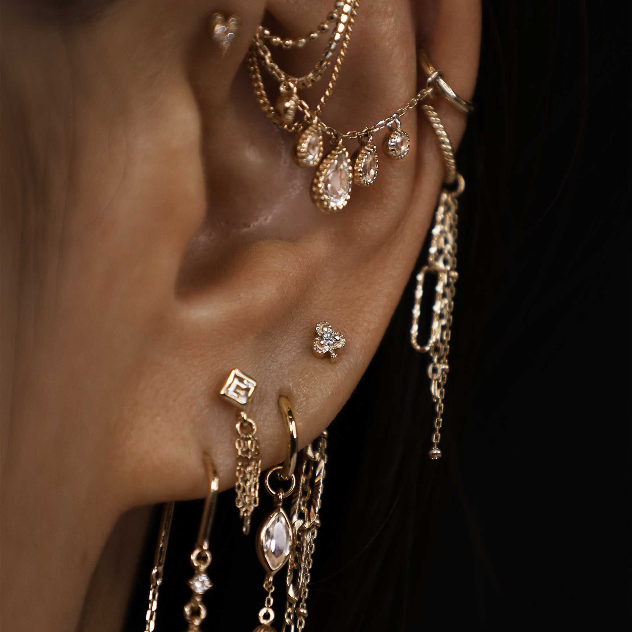 BEATTI Threadless Ends Club • Ace of Gems Flatback Stud Club • Ace of Gems Flatback Stud