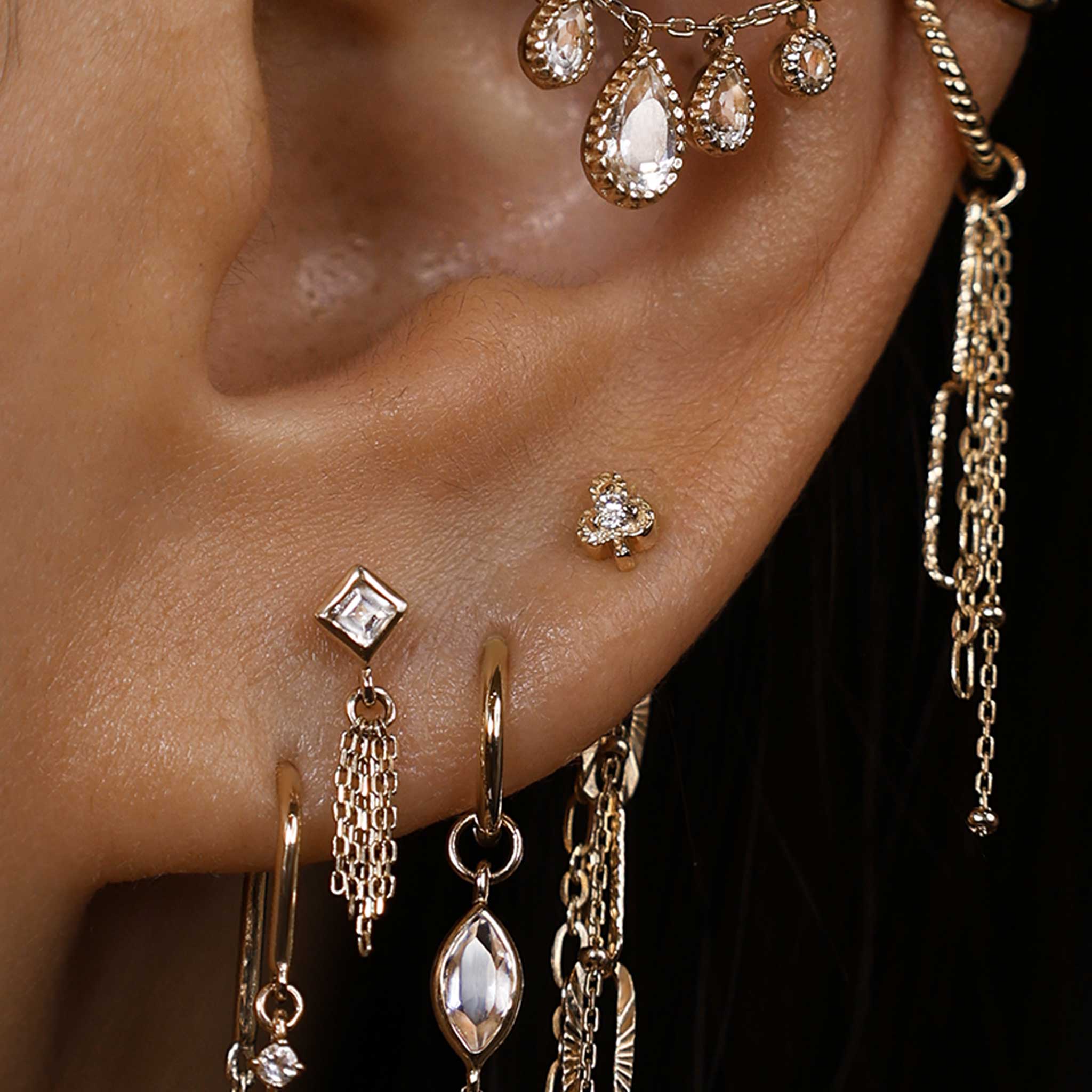 BEATTI Threadless Ends BTPRG100 • 14K Gold Clubs Gemstone Threadless End BTPRG100 • 14K Gold Clubs Gemstone Threadless End