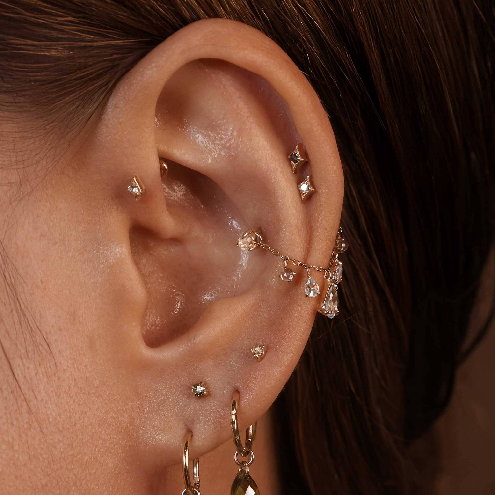 BEATTI Threadless Ends Diamond • Ace of Gems Flatback Stud Diamond • Ace of Gems Flatback Stud