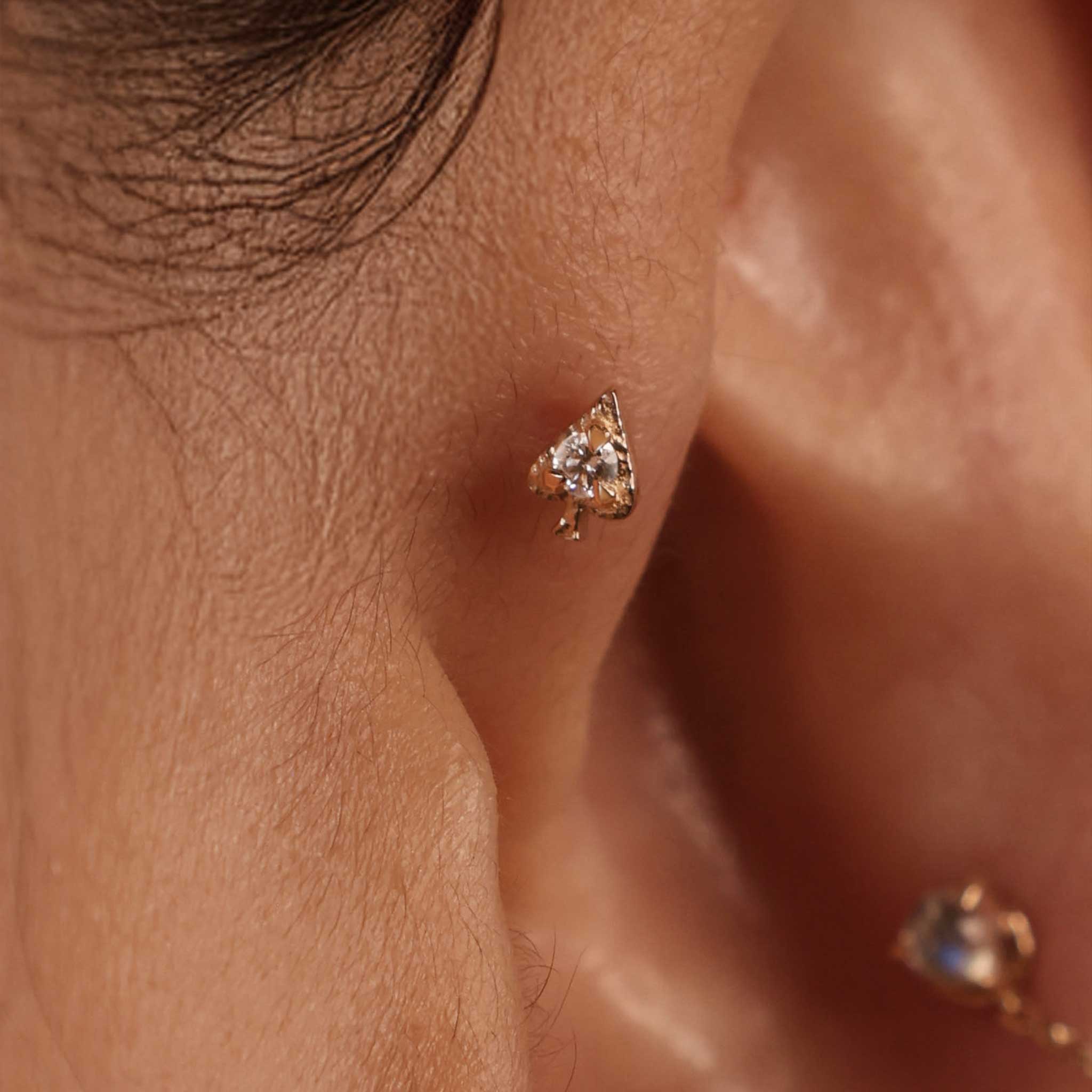 BEATTI Threadless Ends Spade • Ace of Gems Flatback Stud Spade • Ace of Gems Flatback Stud