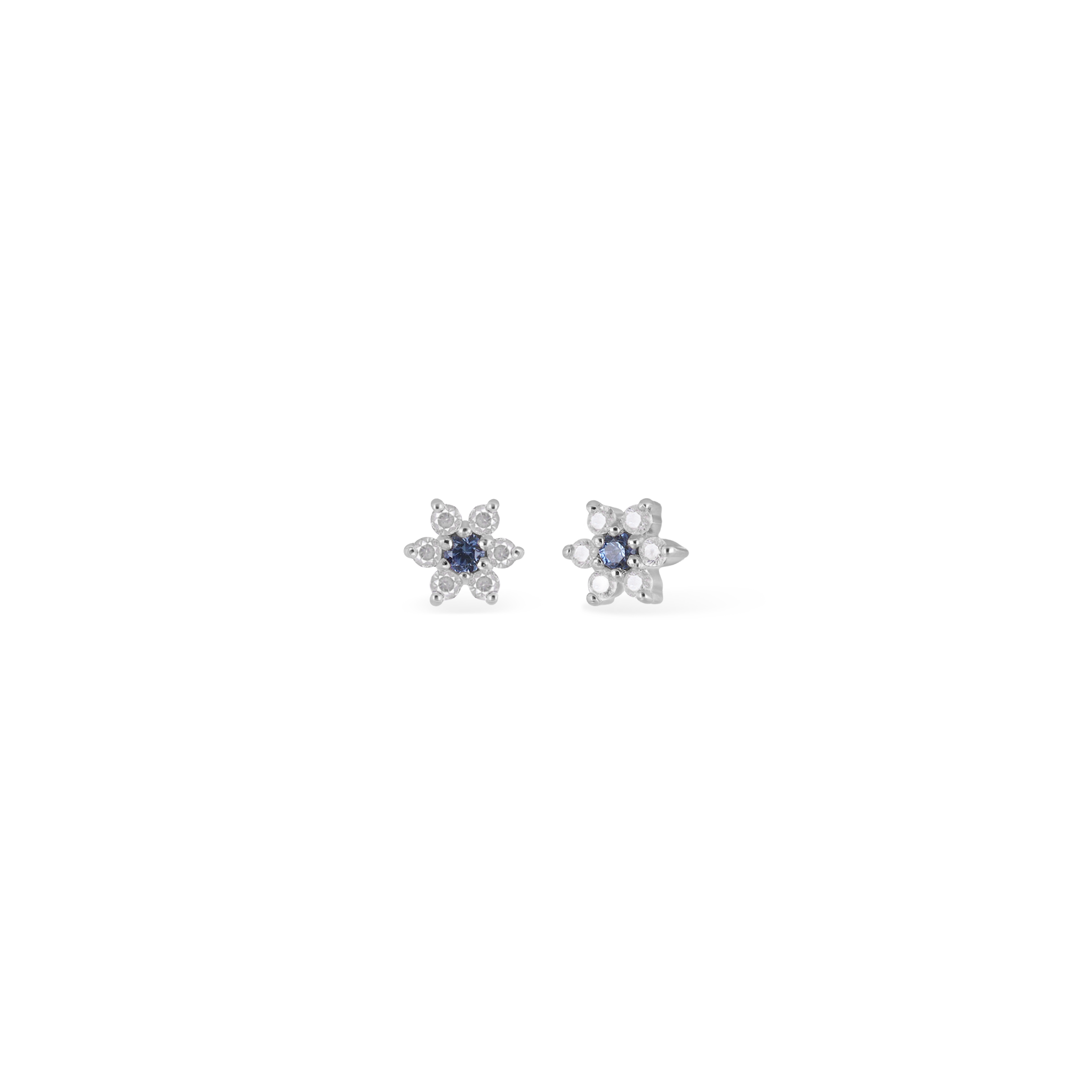 Blossom • Micro Gemstone & Icy Diamond Floral Flat Back Stud