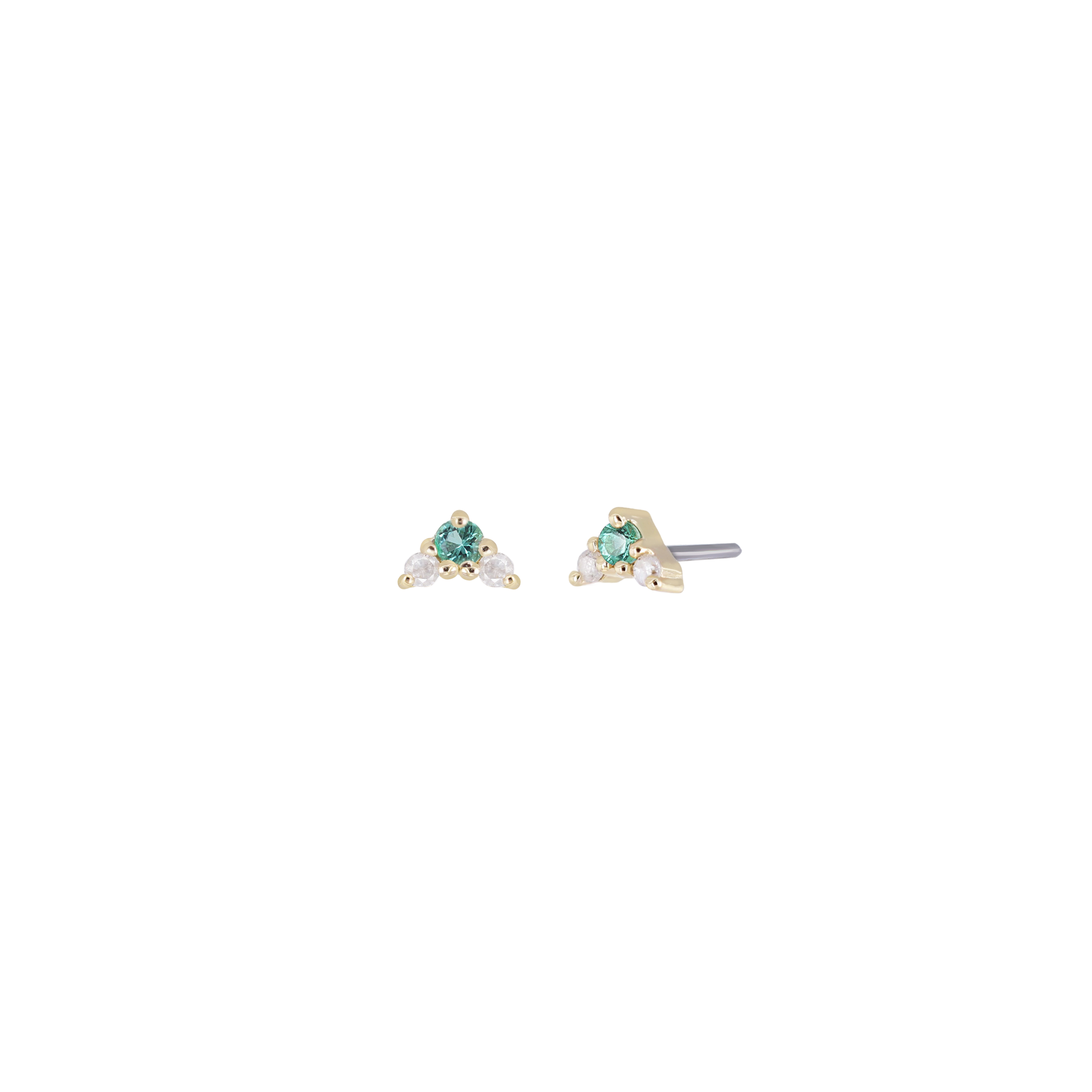 Fio • Micro Gemstone & Icy Diamond Cluster Flat Back Stud