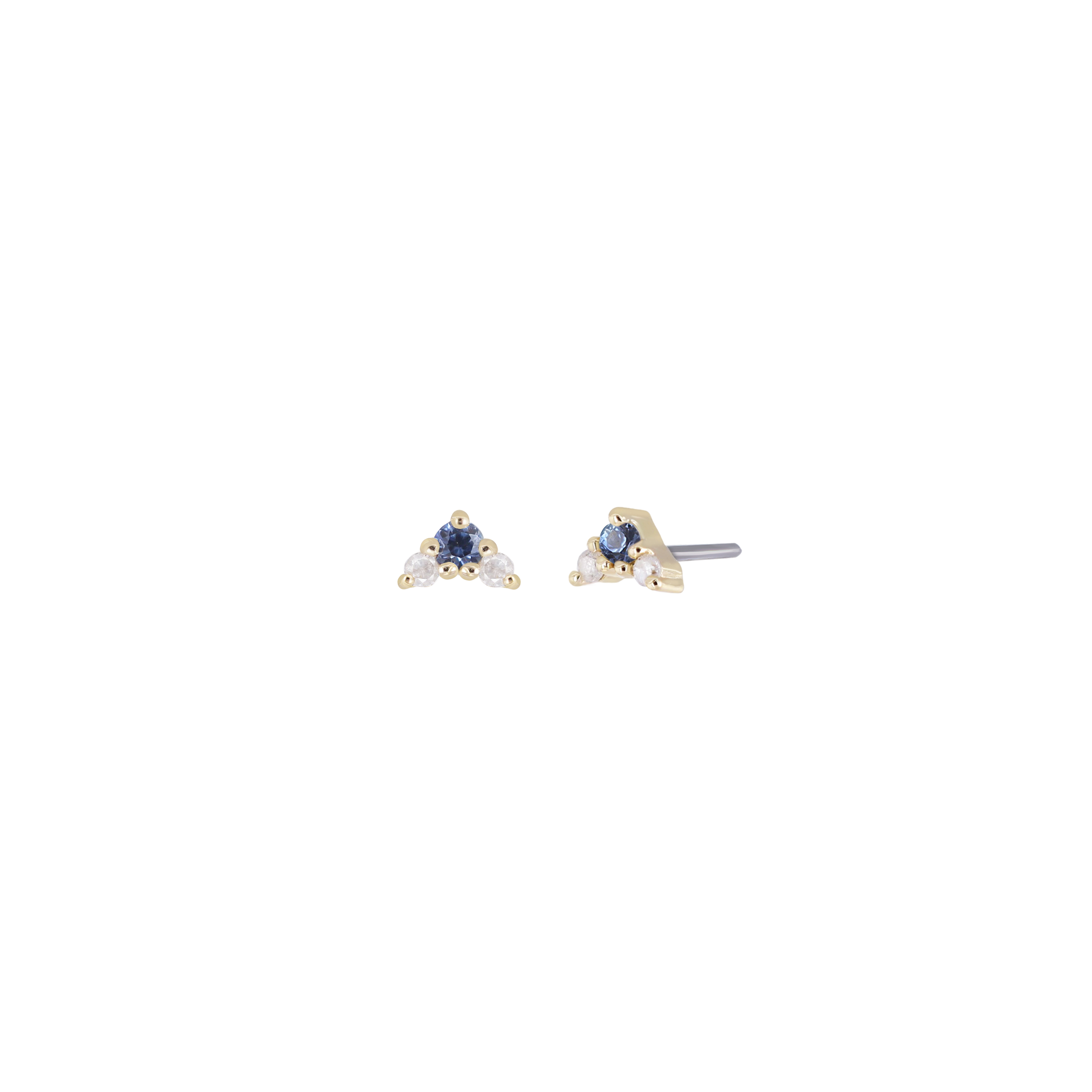 Fio • Micro Gemstone & Icy Diamond Cluster Flat Back Stud