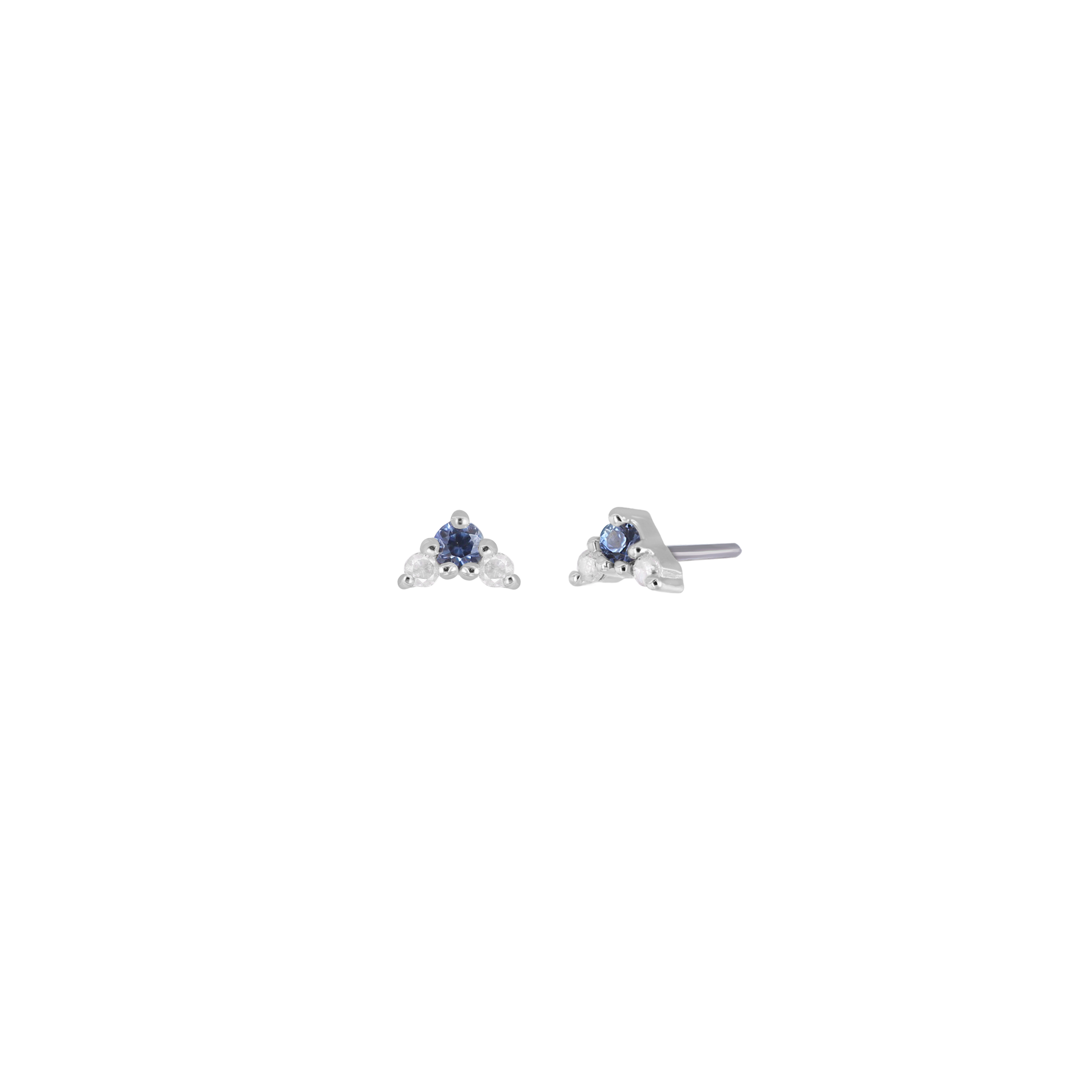 Fio • Micro Gemstone & Icy Diamond Cluster Flat Back Stud