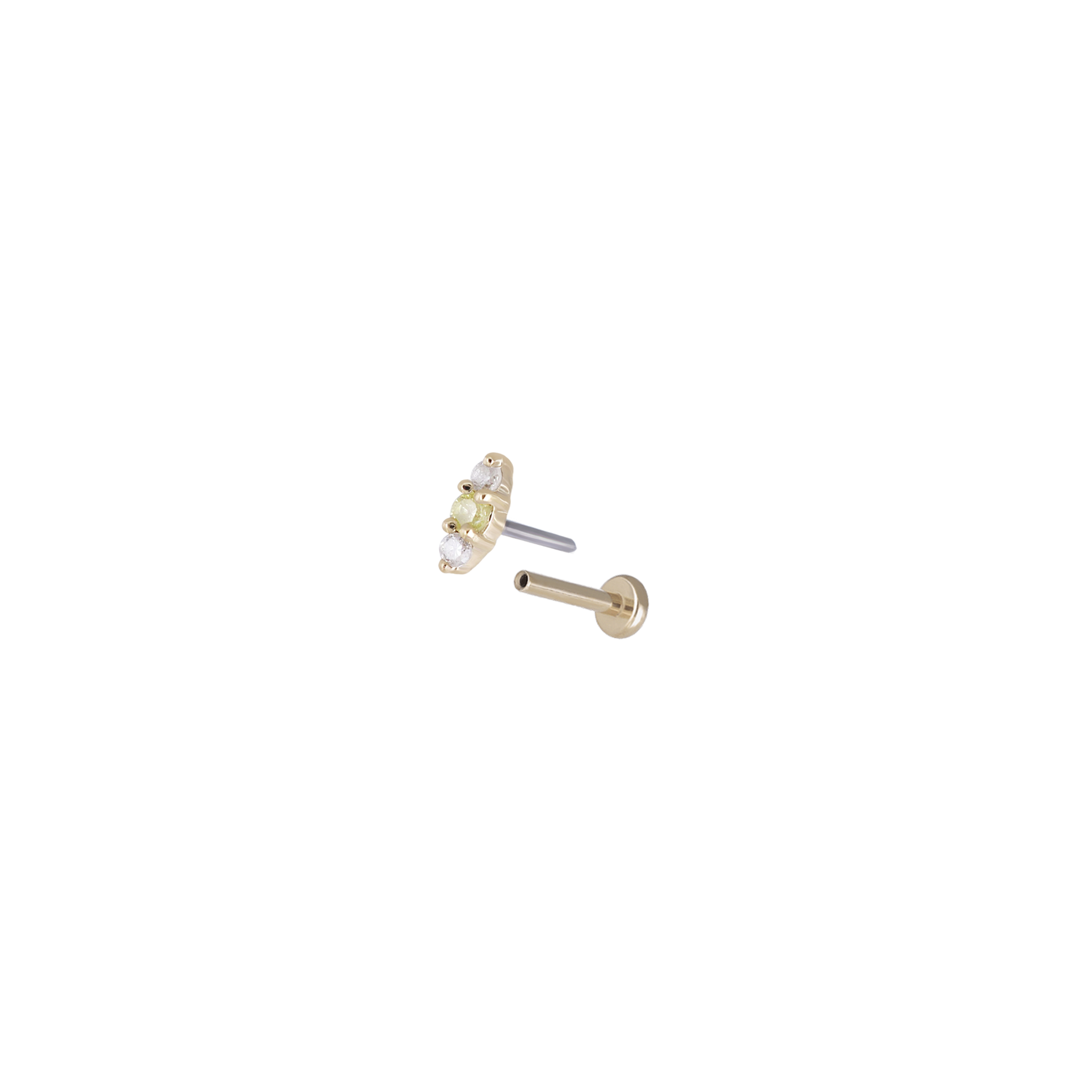 Miette • Micro Gemstone & Icy Diamond Flat Back Stud