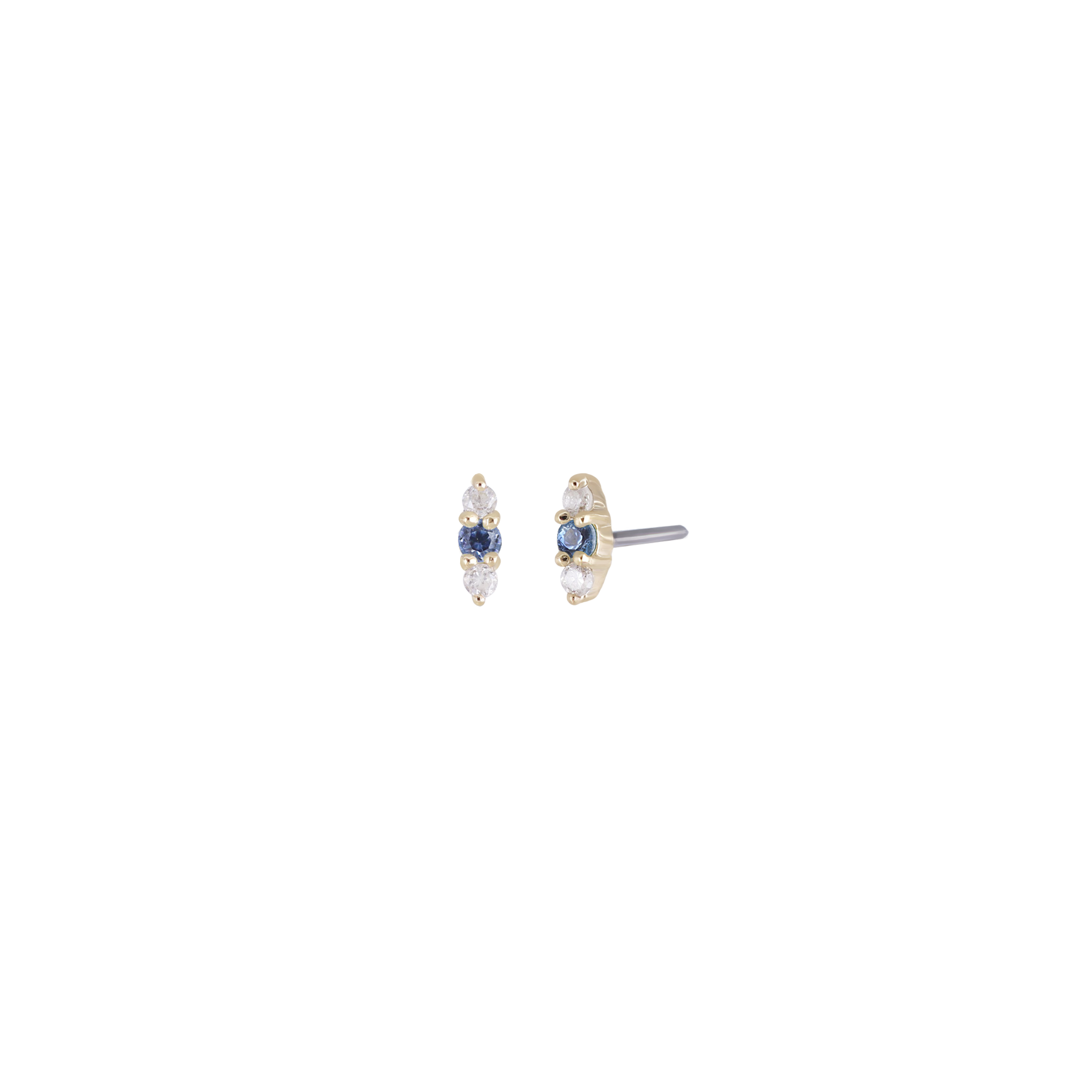 Miette • Micro Gemstone & Icy Diamond Flat Back Stud