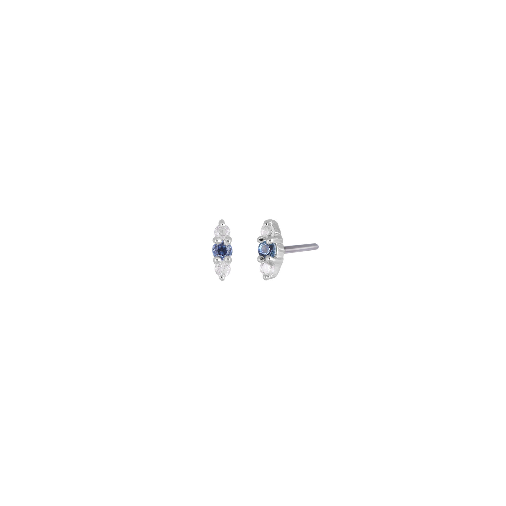 Miette • Micro Gemstone & Icy Diamond Flat Back Stud