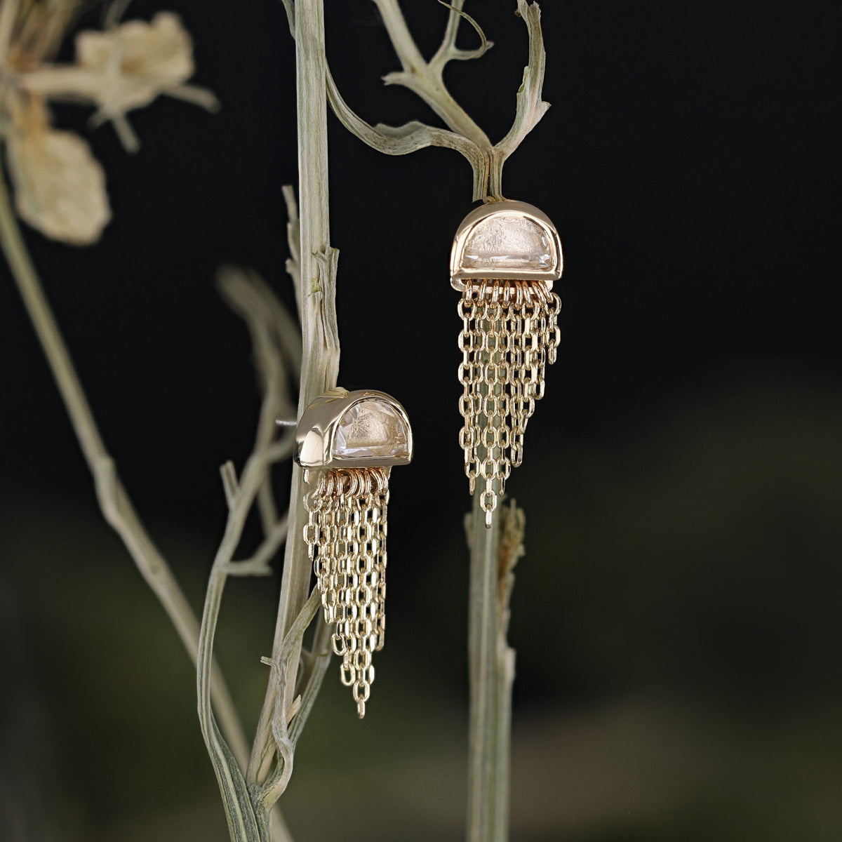 Moonjelly • Asymmetric Chain Tassel (Pair)