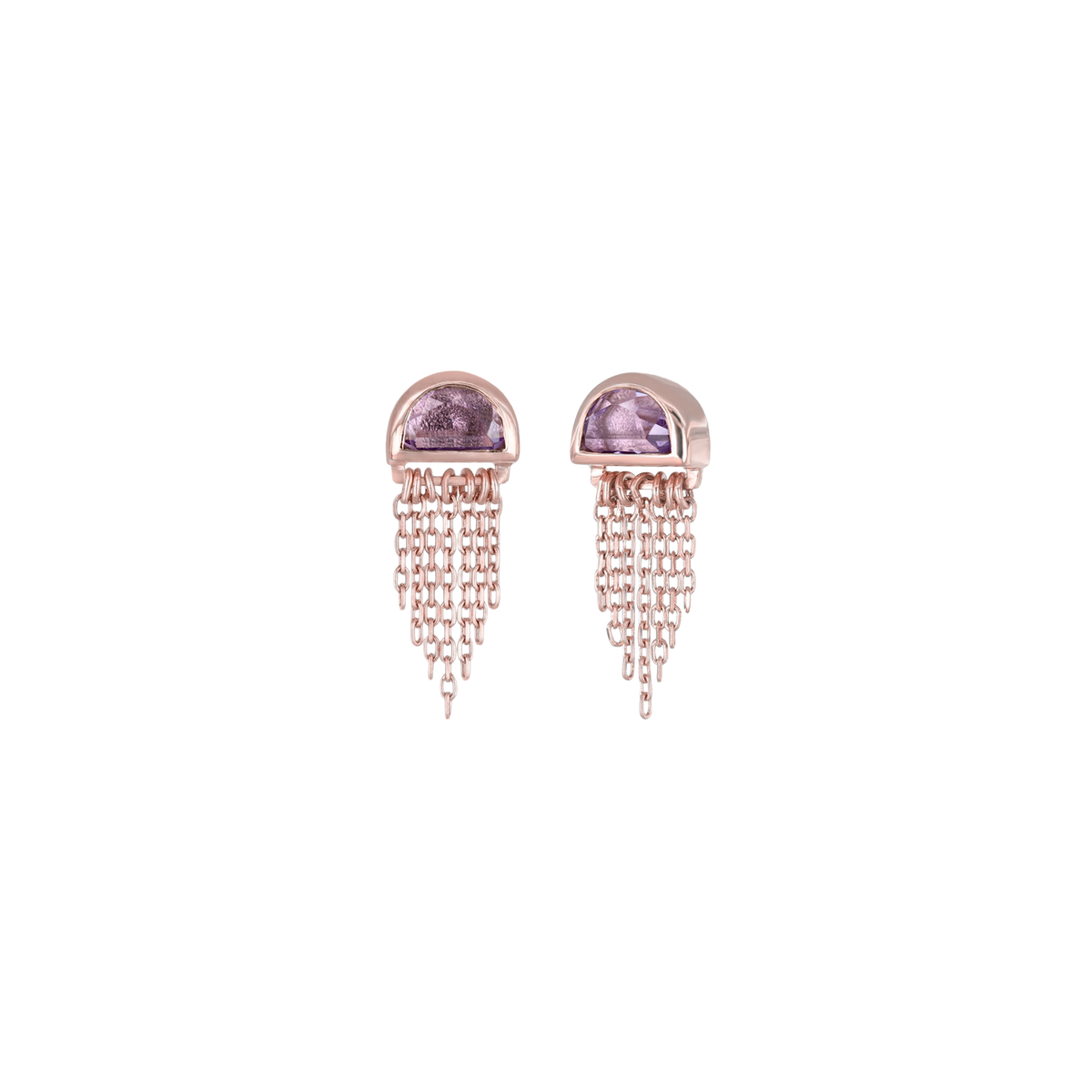 Moonjelly • Natural Gemstone Chain Tassel Flat Back Stud
