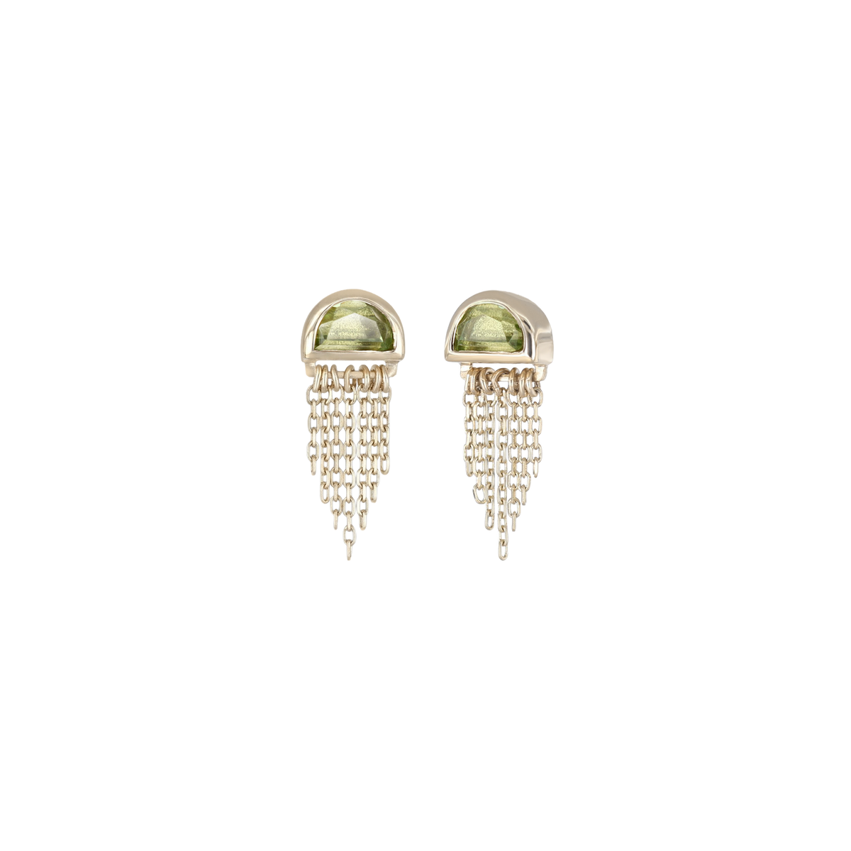 Moonjelly • Natural Gemstone Chain Tassel Flat Back Stud