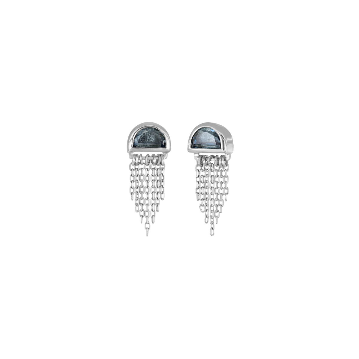Moonjelly • Natural Gemstone Chain Tassel Flat Back Stud