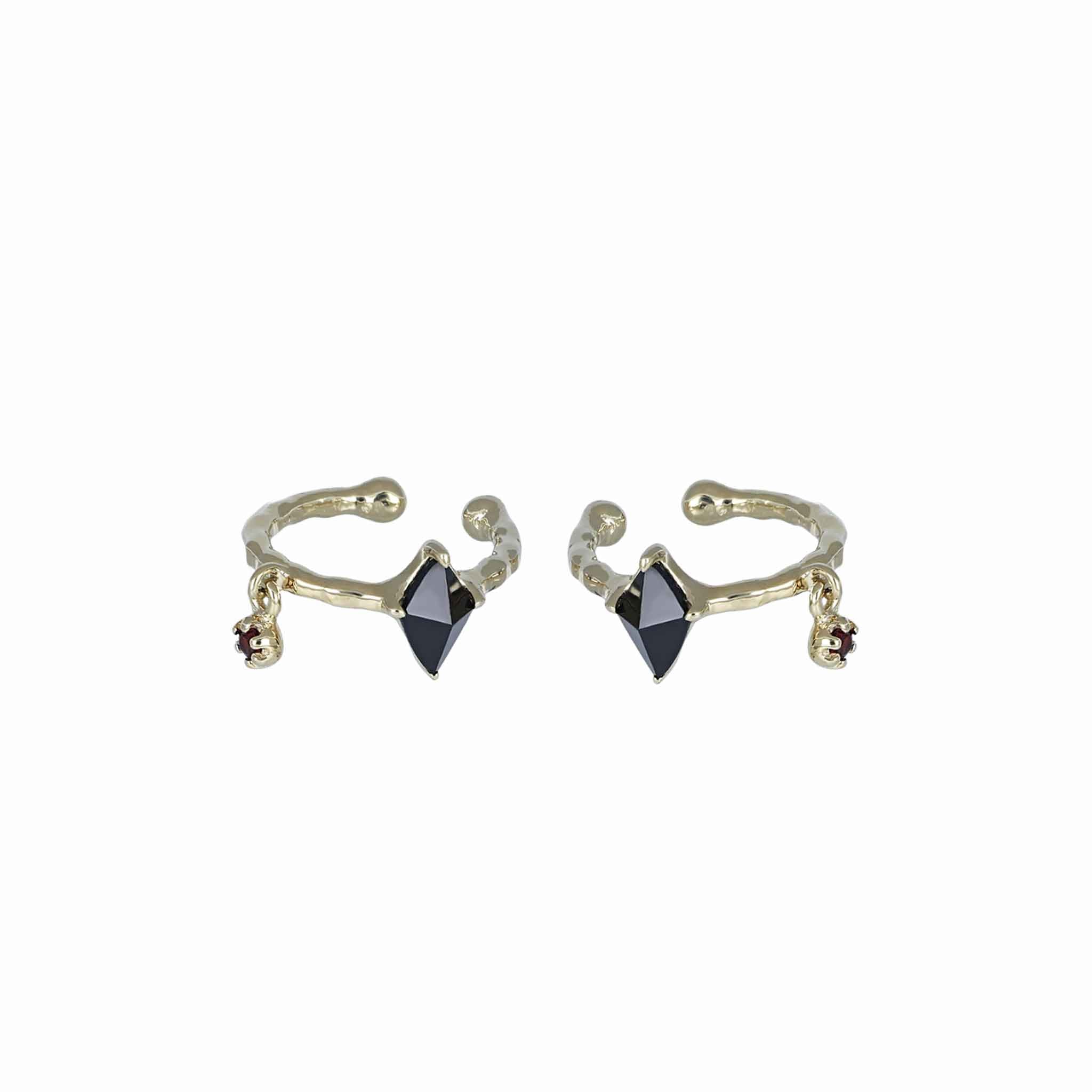 BEATTI Hoops Sample Sale • Rhombus Gemstones Earcuff YG SS25 Sample Sale • Rhombus Gemstones Earcuff YG SS25
