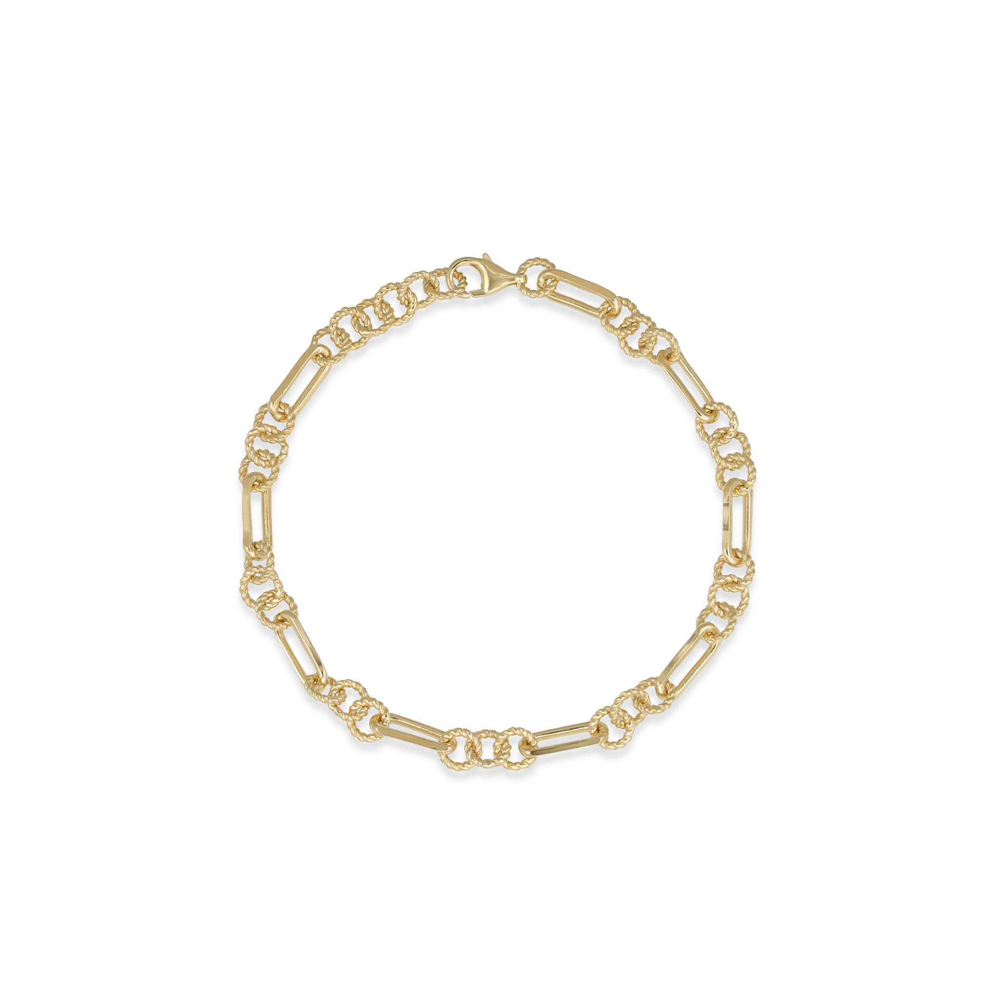 BEATTI Bracelet Gold Sample Sale • Round Twisted Link Bracelet YG SS25 SS25 BR 014 SV YG Sample Sale • Round Twisted Link Bracelet YG SS25