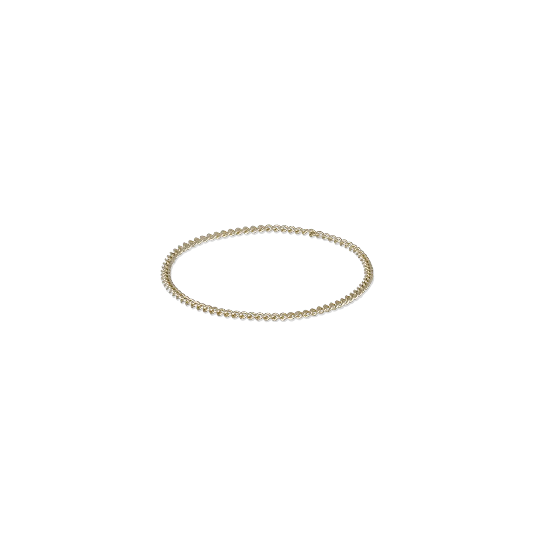 BEATTI Ring 14K Gold Curb Chain Ring 14K Gold Venezia Box Link Chain Ring