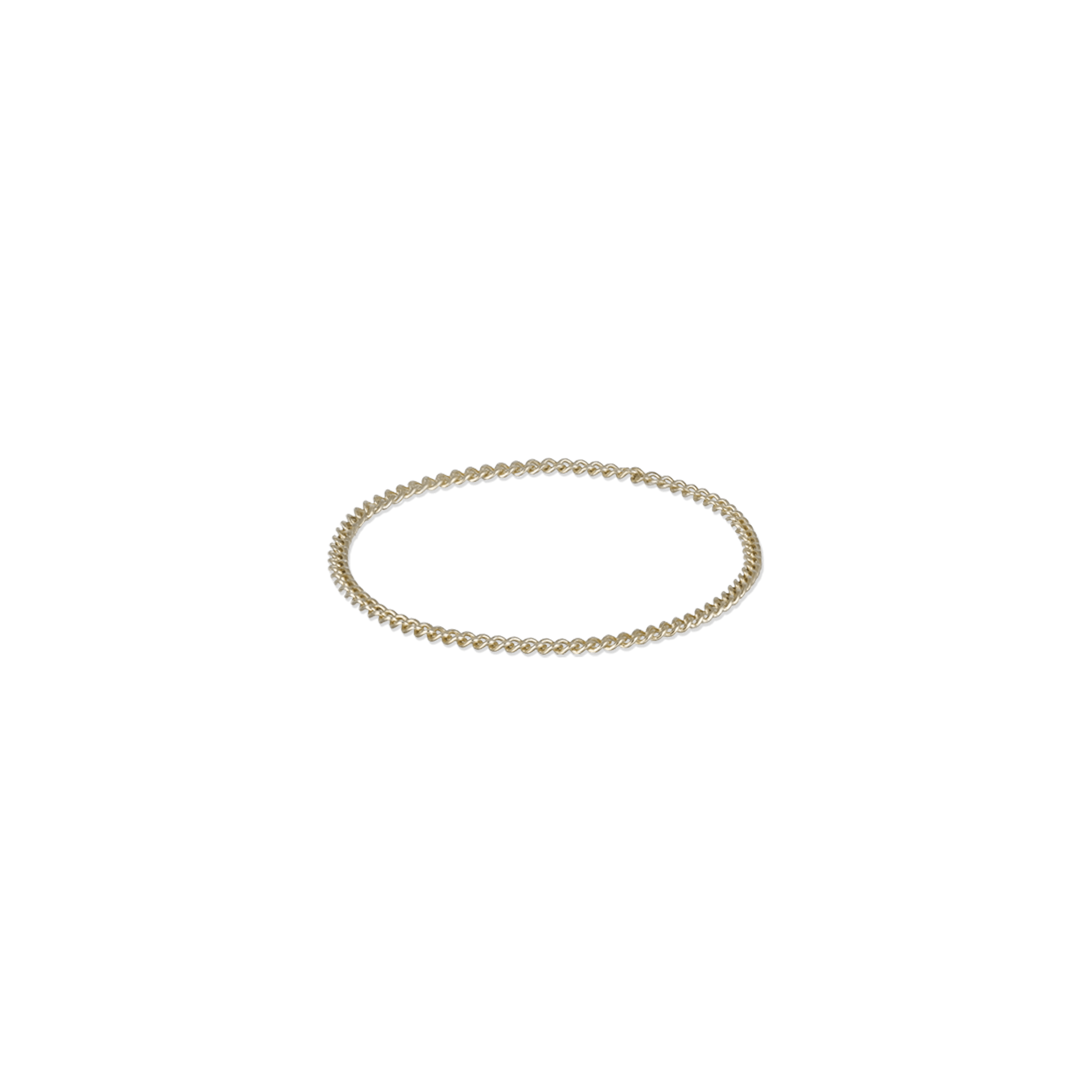 BEATTI Ring 14K Gold Curb Chain Ring 14K Gold Venezia Box Link Chain Ring