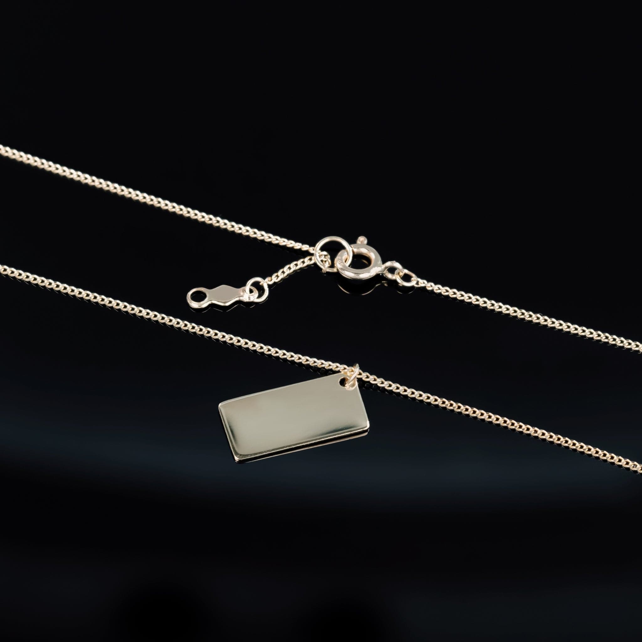 BEATTI Necklace Gold DR108 14K Gold Rectangle Bar Necklace DR108 DR108 14K Gold Rectangle Bar Necklace