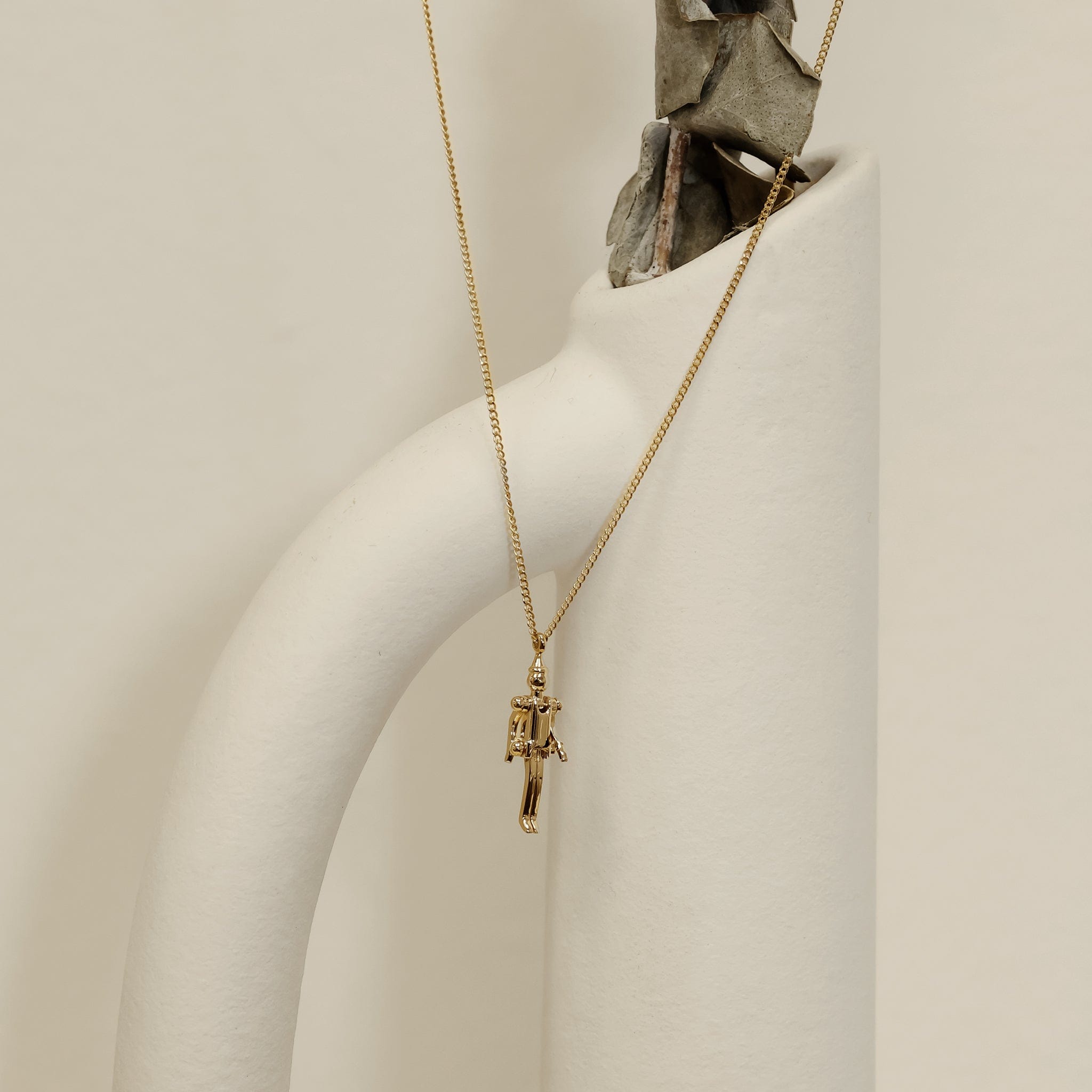 BEATTI Necklace Gold DR118 14K Gold Puppet Pendant Necklace DR118 DR118 14K Gold Puppet Pendant Necklace