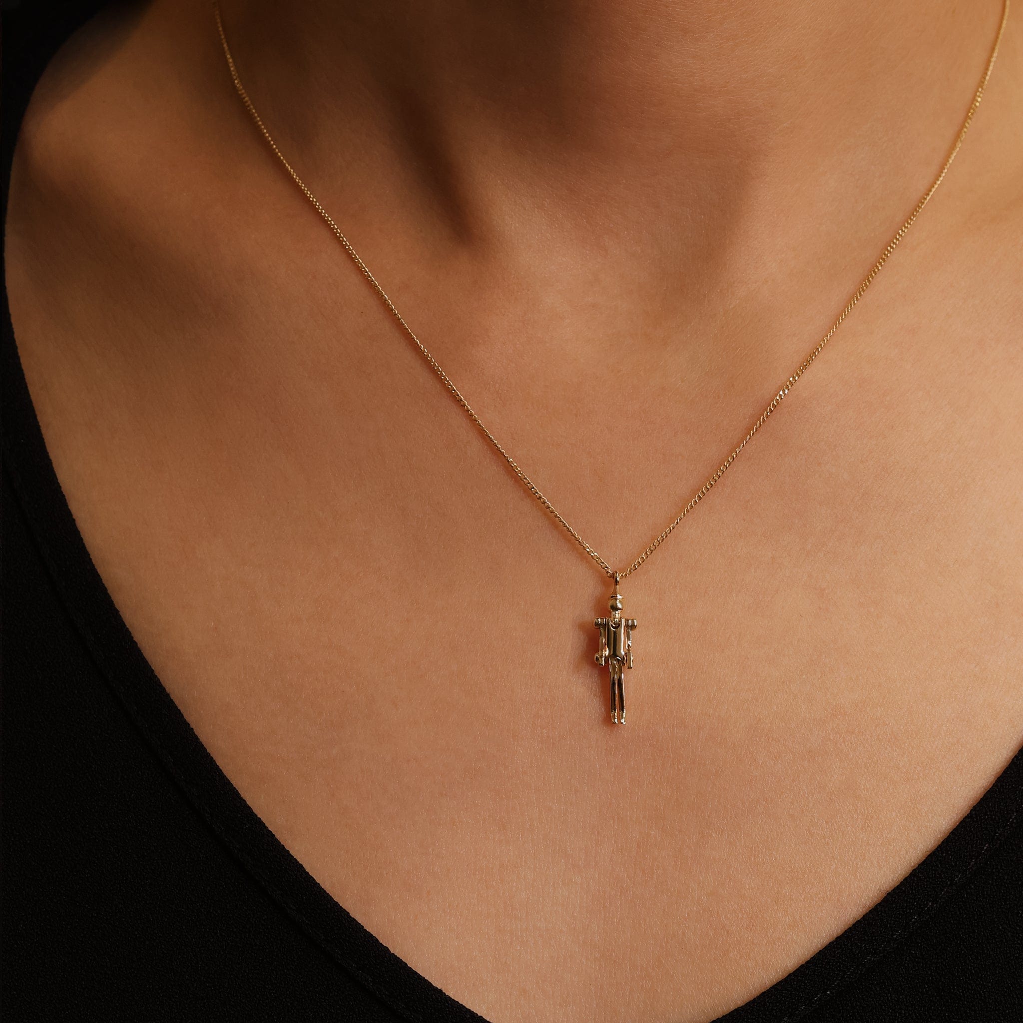 BEATTI Necklace Gold DR118 14K Gold Puppet Pendant Necklace DR118 DR118 14K Gold Puppet Pendant Necklace