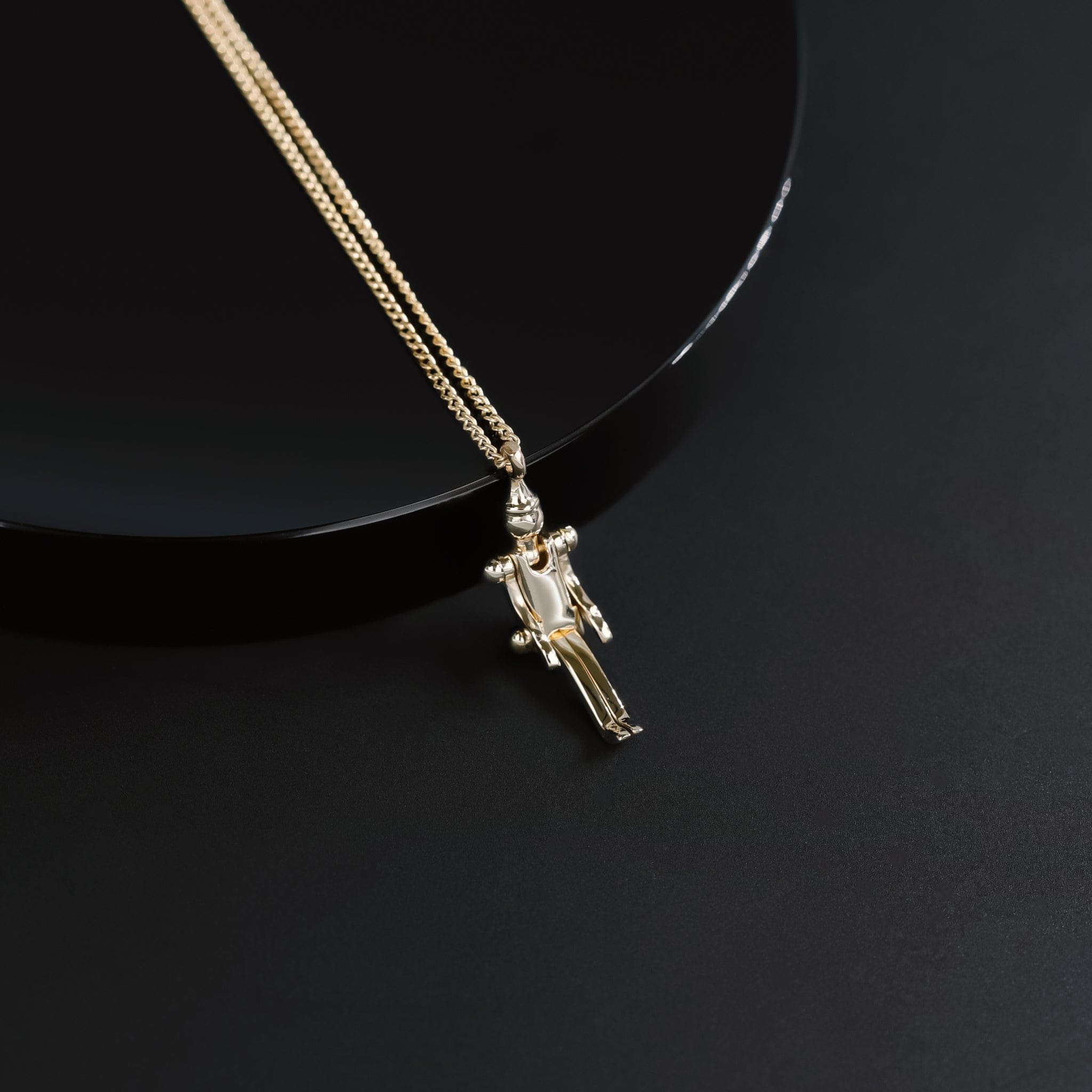 BEATTI Necklace Gold DR118 14K Gold Puppet Pendant Necklace DR118 DR118 14K Gold Puppet Pendant Necklace
