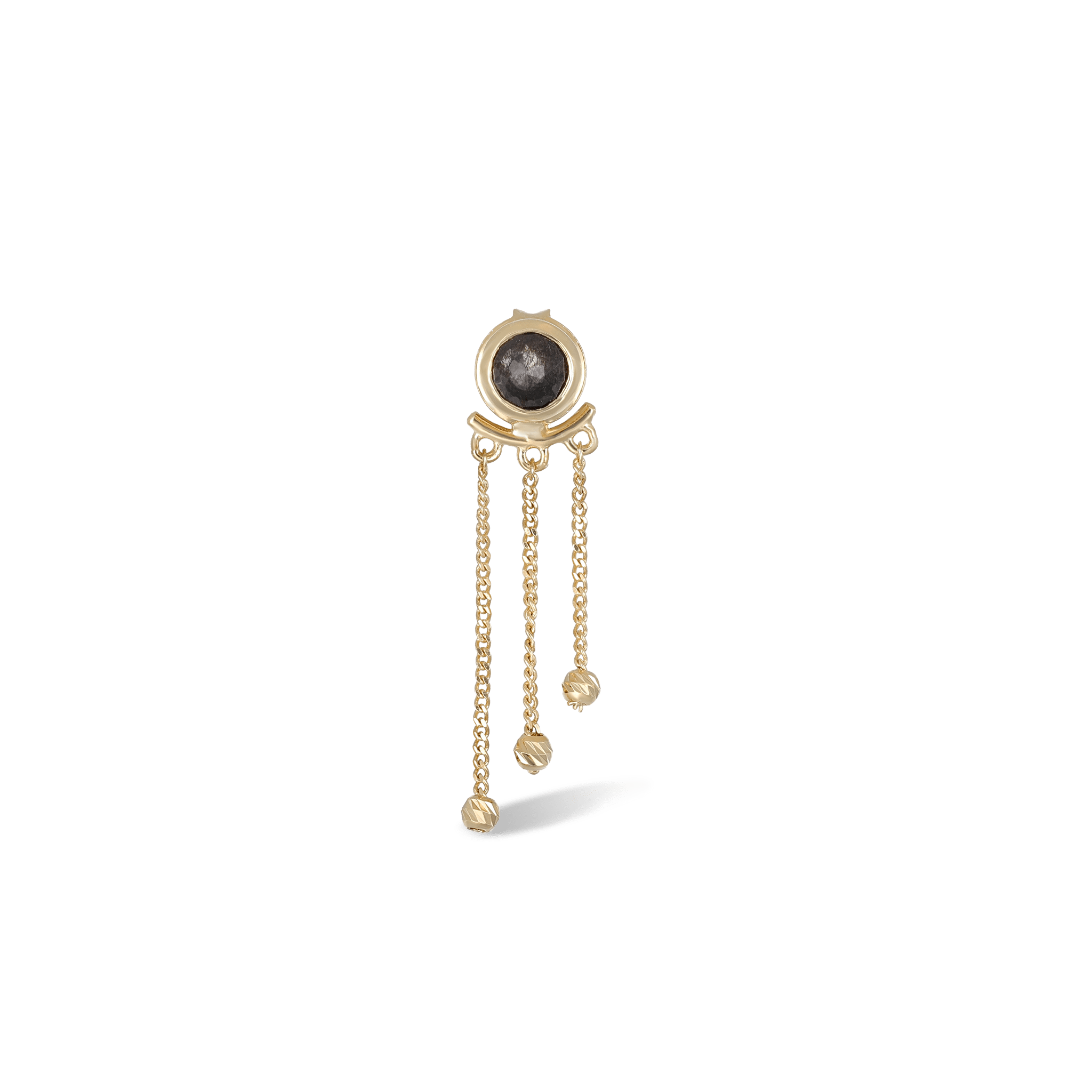 BEATTI Studs Gold / Black Labradorite / Pair Sample Sale • Dangle Moonlit Ball Tiny Rounded Gemstone Earrings SS25 SS25 EA 004 SV Sample Sale • Dangle Moonlit Ball Tiny Rounded Gemstone Earrings SS25
