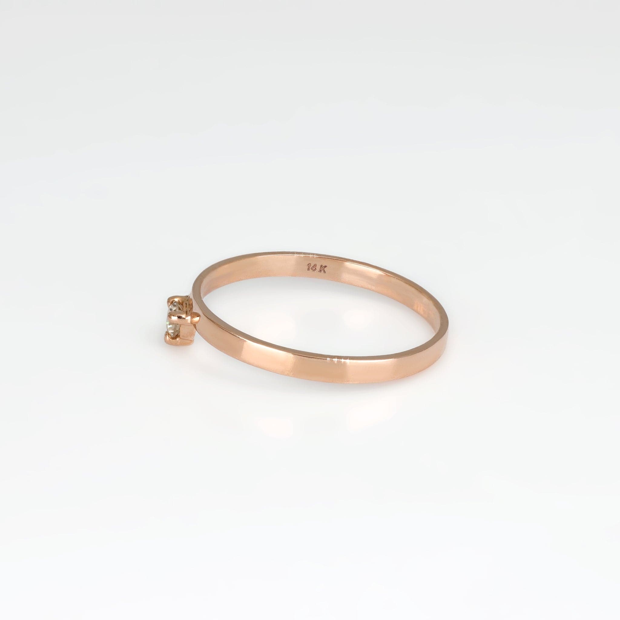 BEATTI Ring Rose Gold Sample Sale • 14K Solid Gold Natural White Diamond Ring RG SS25 SS25 RI 001 RG Sample Sale • 14K Solid Gold Natural White Diamond Ring RG SS25