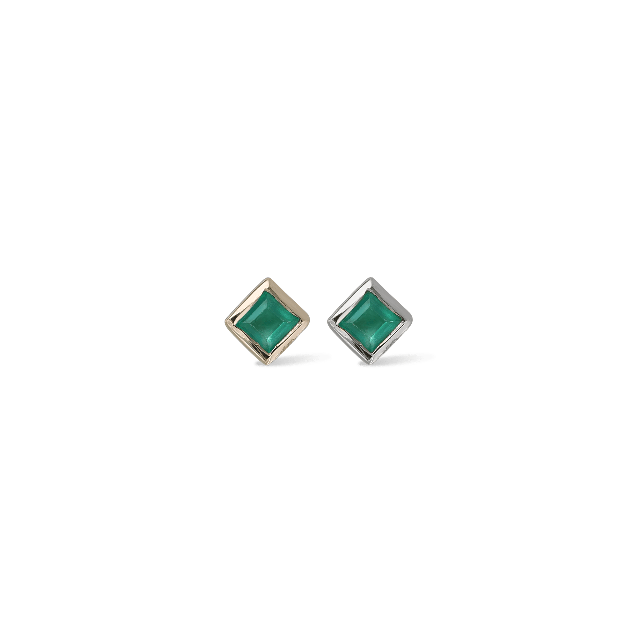 BEATTI Threadless Ends Dora • Green Onyx Flat Back Stud Dora • Green Onyx Flat Back Stud