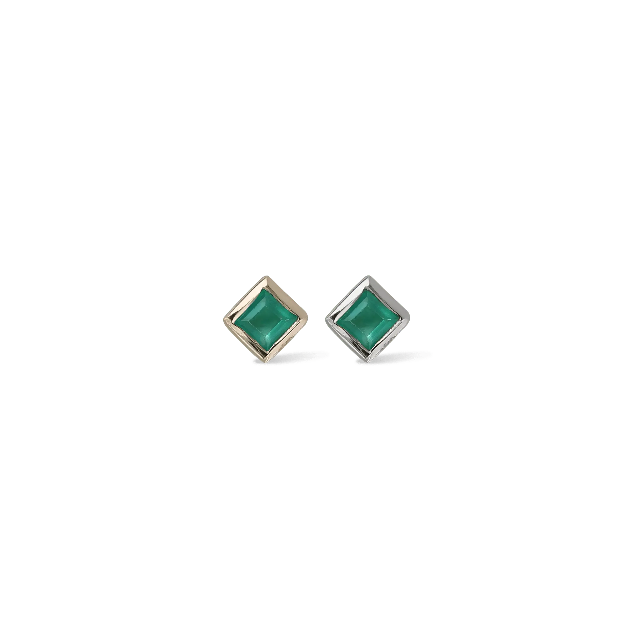 BEATTI Threadless Ends Dora • Green Onyx Flat Back Stud Dora • Green Onyx Flat Back Stud