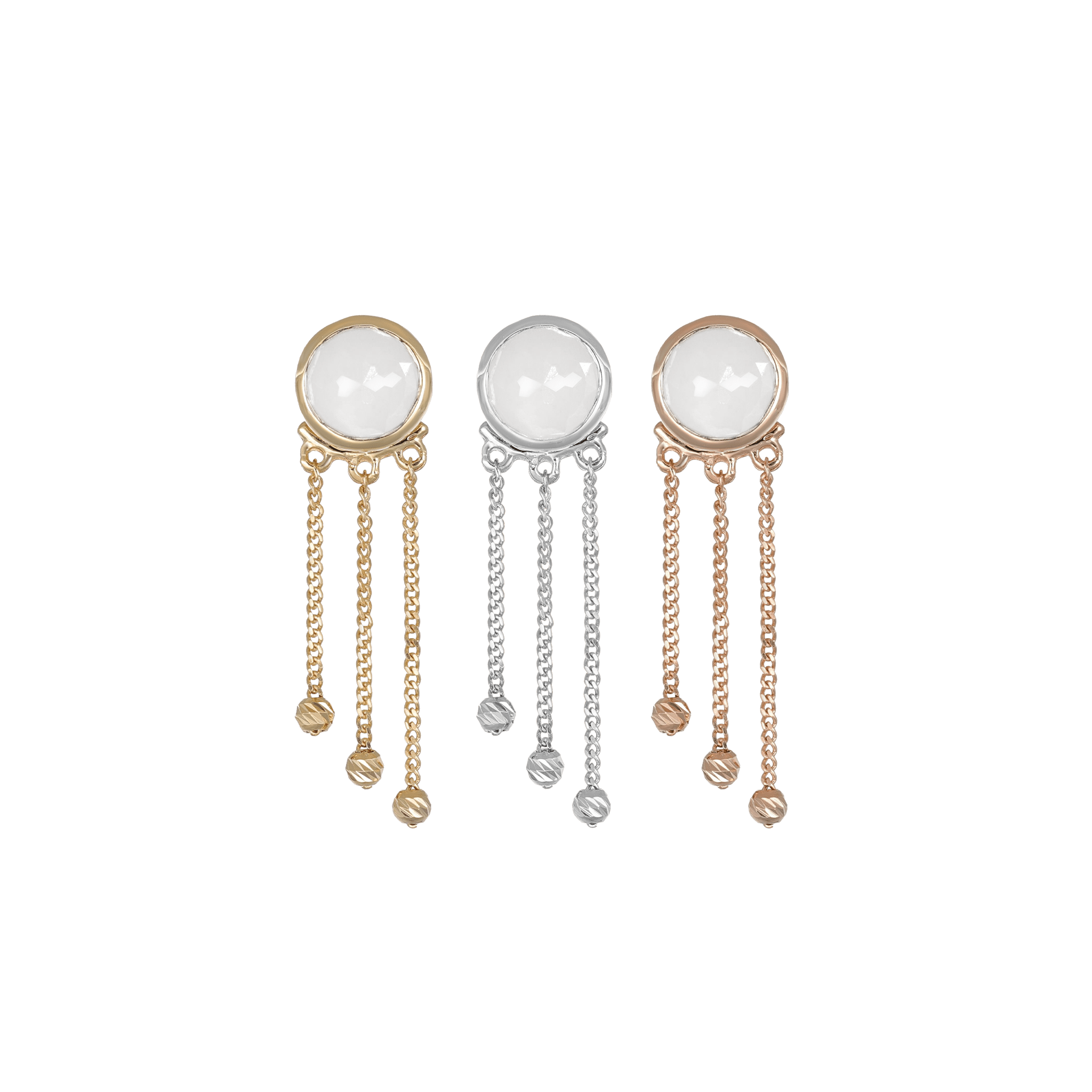 BEATTI Studs Sample Sale • Dangle Moonlit Ball Rounded Gemstone Earrings SS25 Sample Sale • Dangle Moonlit Ball Rounded Gemstone Earrings SS25