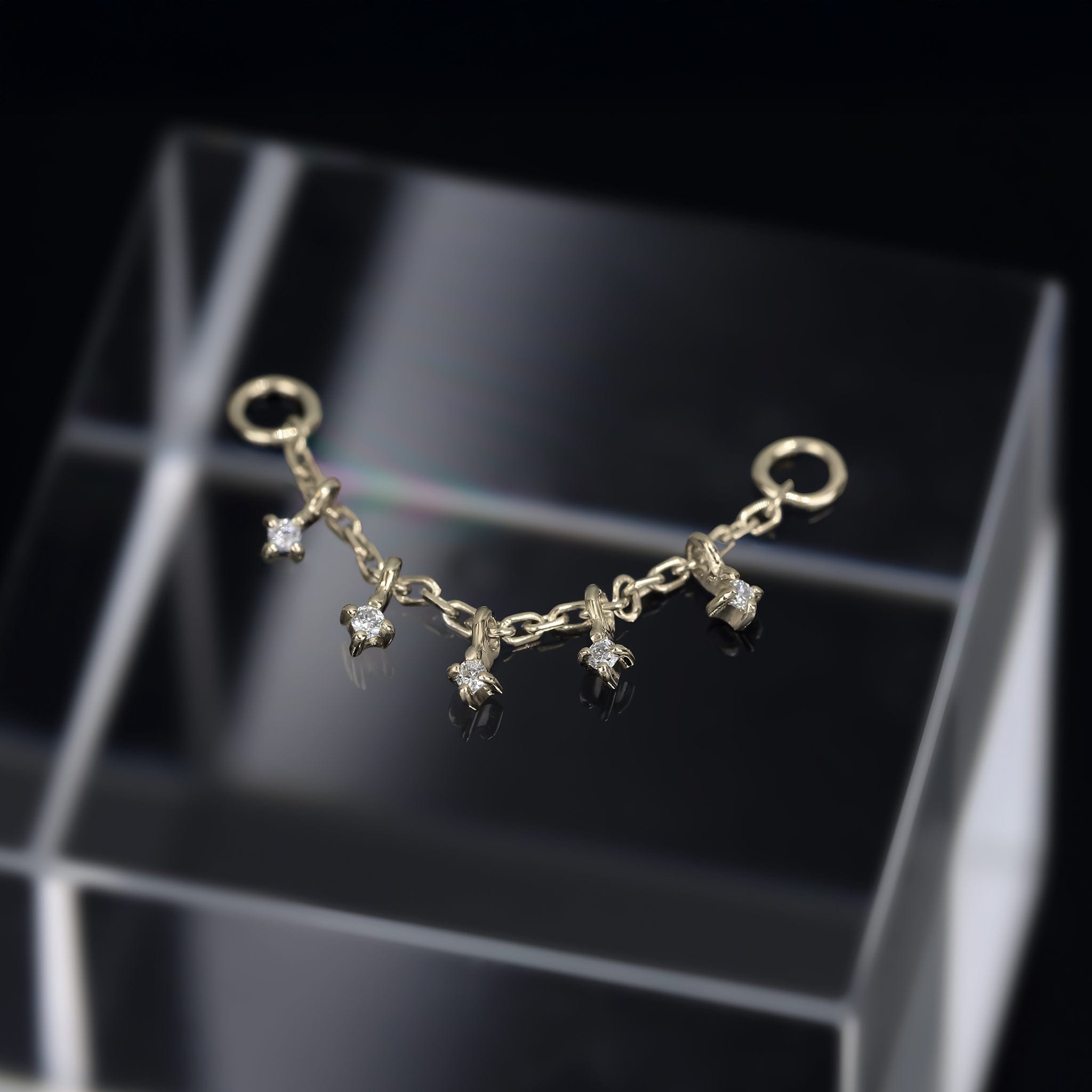 Gold Attachment with White Diamond chain charm