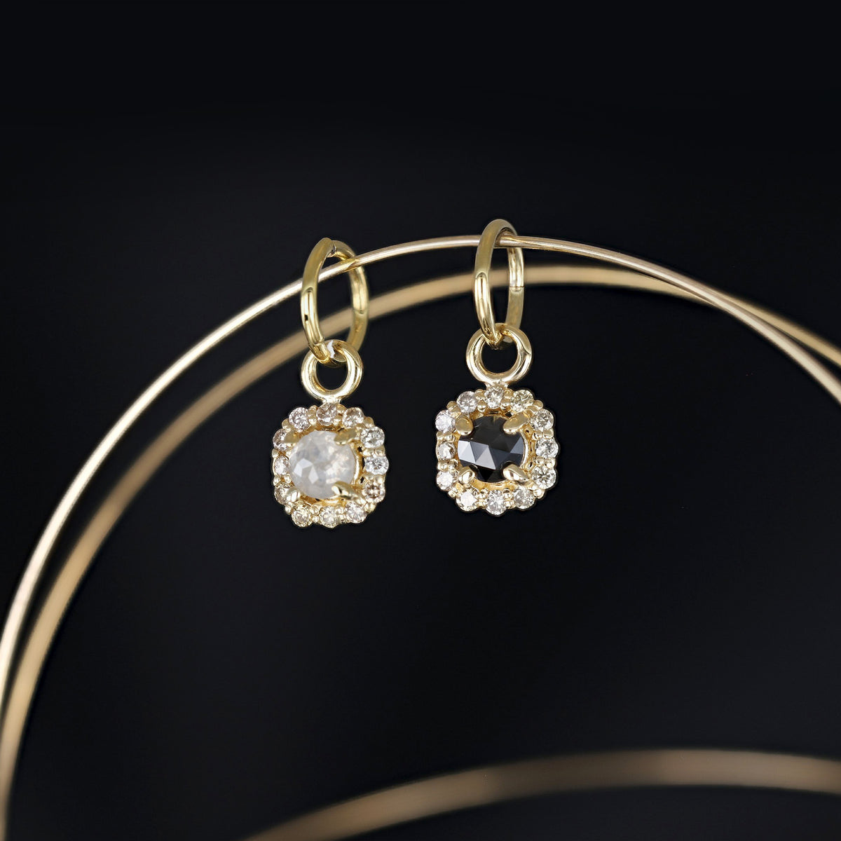 Rose Cut Diamond Halo Charm