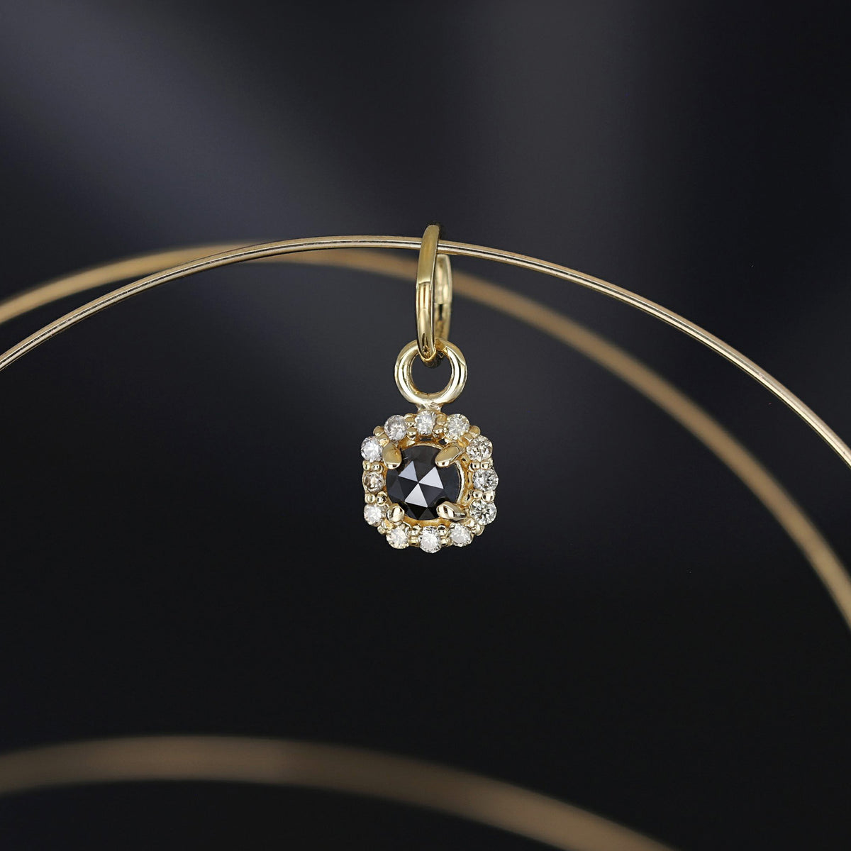 Rose Cut Diamond Halo Charm
