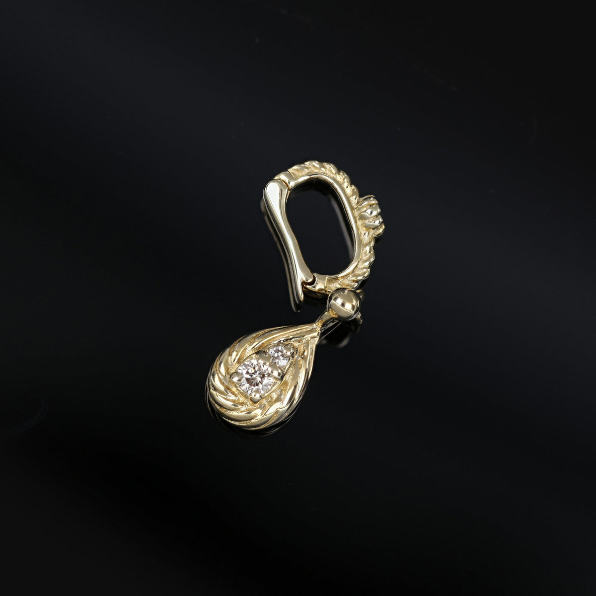 Diamond Sculpted Teardrop Pendant