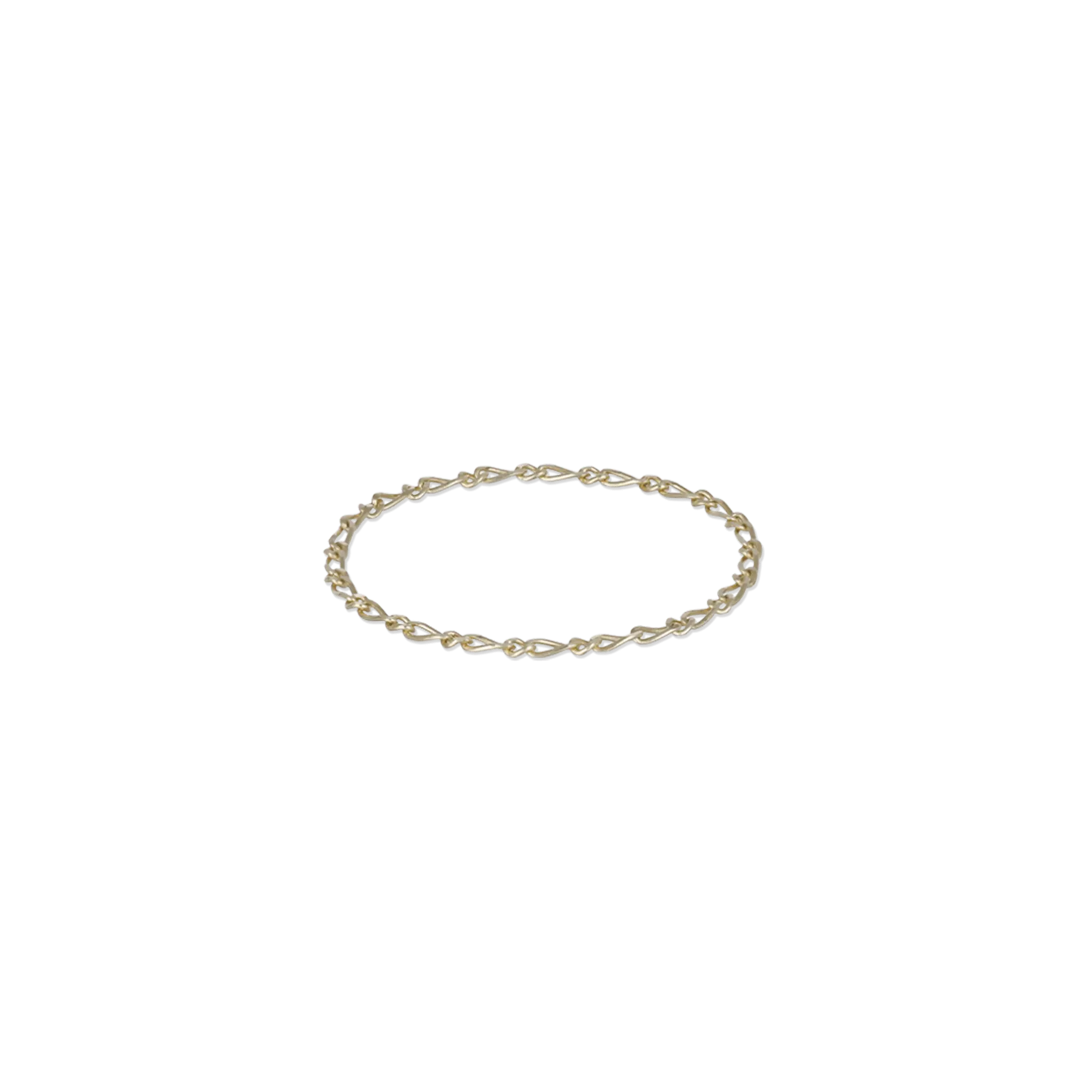 BEATTI Ring Figaro • 14K Gold Chain Ring Figaro • 14K Gold Thin Figaro Chain Ring