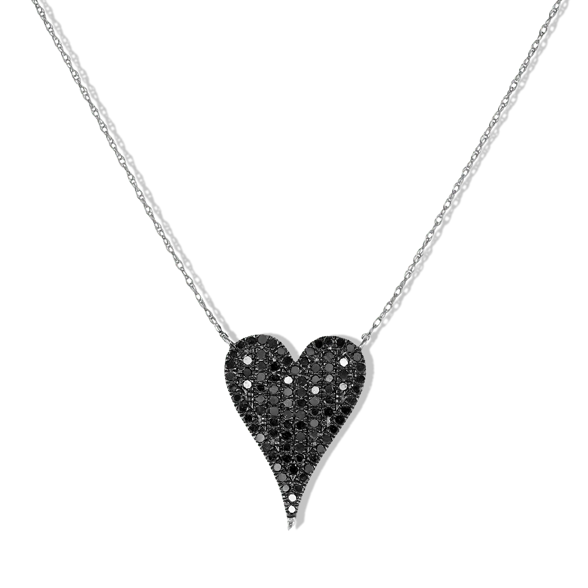 BEATTI Necklace Sample Sale • Heart Black Diamond Necklace SS25 Sample Sale • Heart Black Diamond Necklace SS25