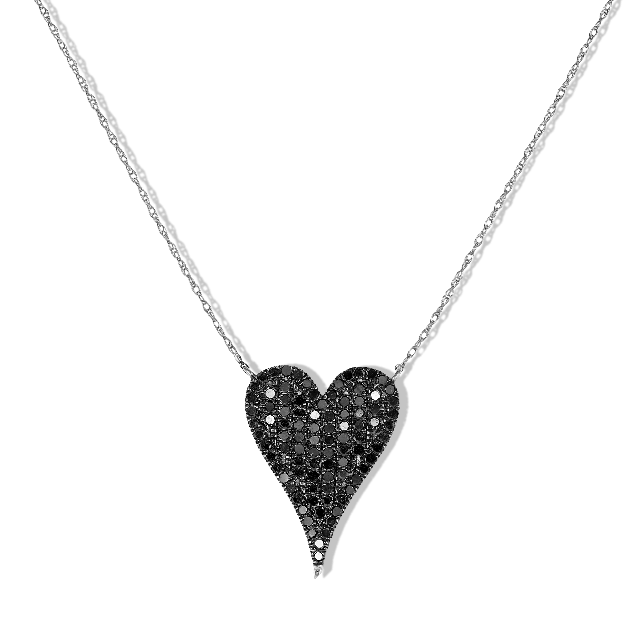 BEATTI Necklace Sample Sale • Heart Black Diamond Necklace SS25 Sample Sale • Heart Black Diamond Necklace SS25